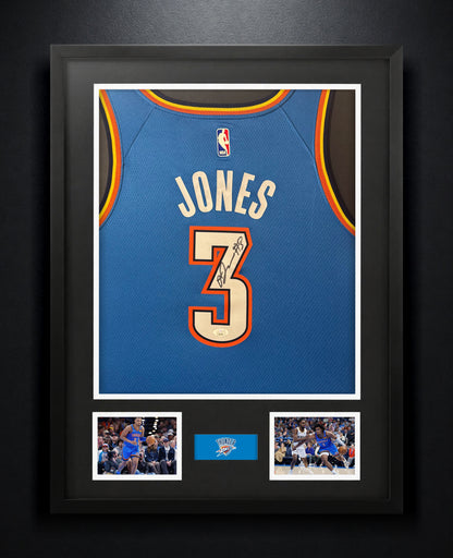 Dillon Jones Signed Oklahoma City Thunder Nike Jersey Framed JSA COA - Photo of frame