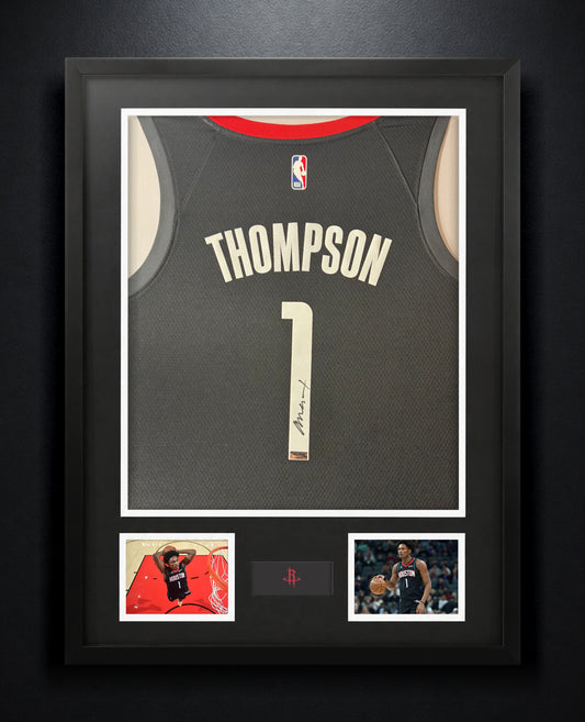 Amen Thompson Signed Houston Rockets Nike Jersey Framed Panini COA - Photo of frame