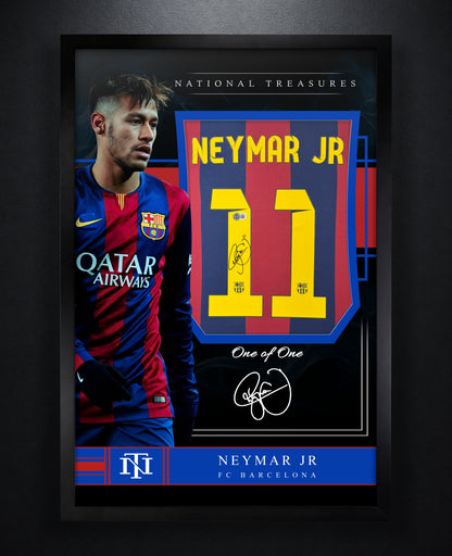 Neymar Signed FC Barcelona Nike Jersey Framed Beckett COA - Photo of frame