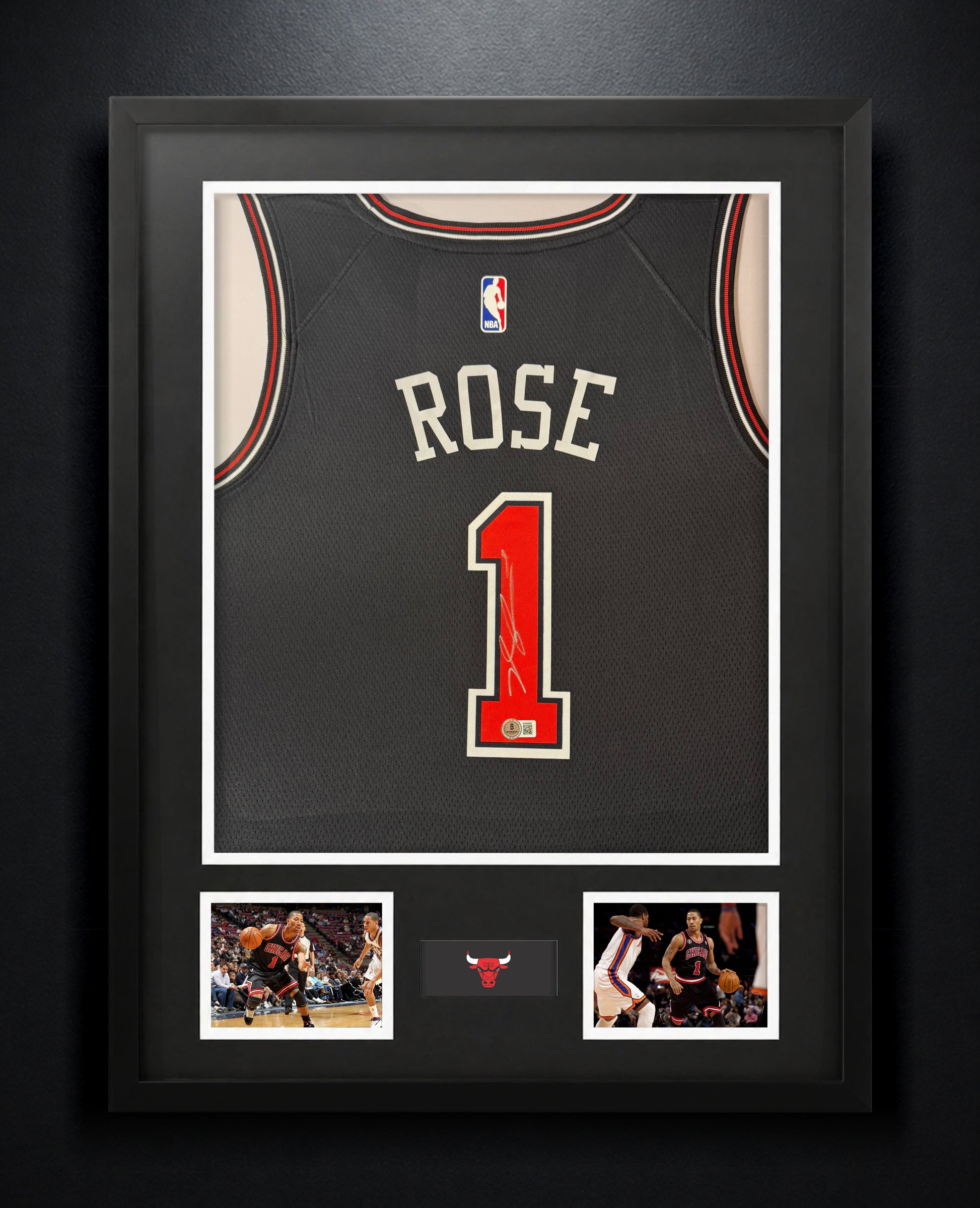 Derrick Rose Signed Chicago Bulls Nike Jersey Framed Beckett COA - Photo of frame