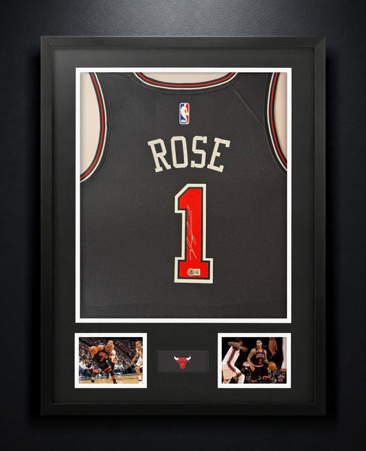 Derrick Rose Signed Chicago Bulls Nike Jersey Framed Beckett COA - Photo of frame