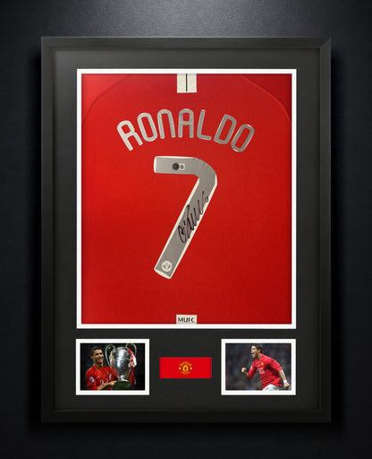 Cristiano Ronaldo Signed Manchester City Nike Jersey Framed Beckett LOA & COA - Photo of frame