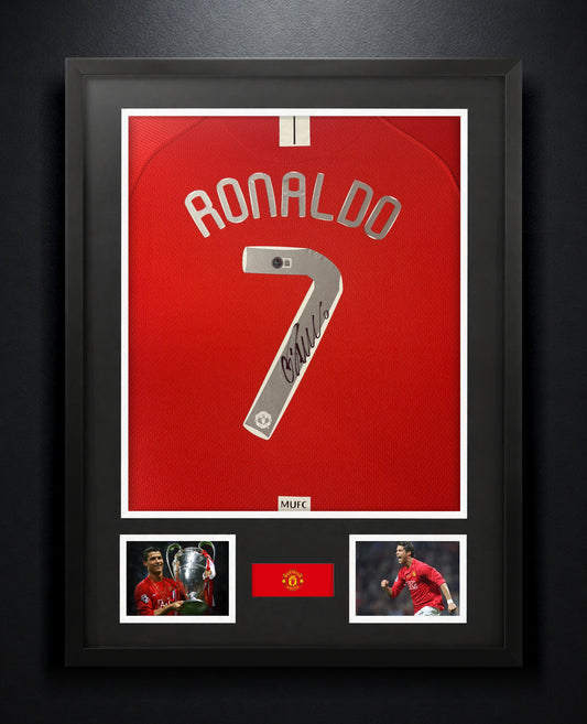 Cristiano Ronaldo Signed Manchester City Nike Jersey Framed Beckett LOA & COA - Photo of frame
