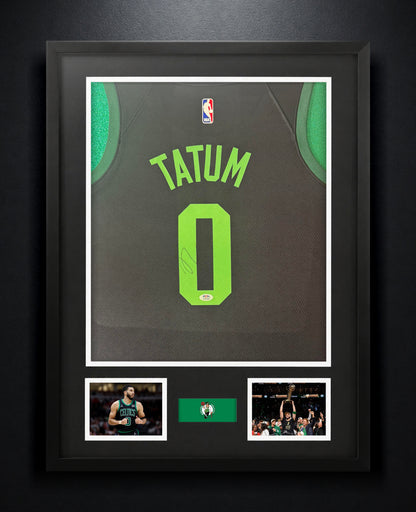 Jayson Tatum Signed Boston Celtics Nike Jersey Framed PSA COA - Photo of frame