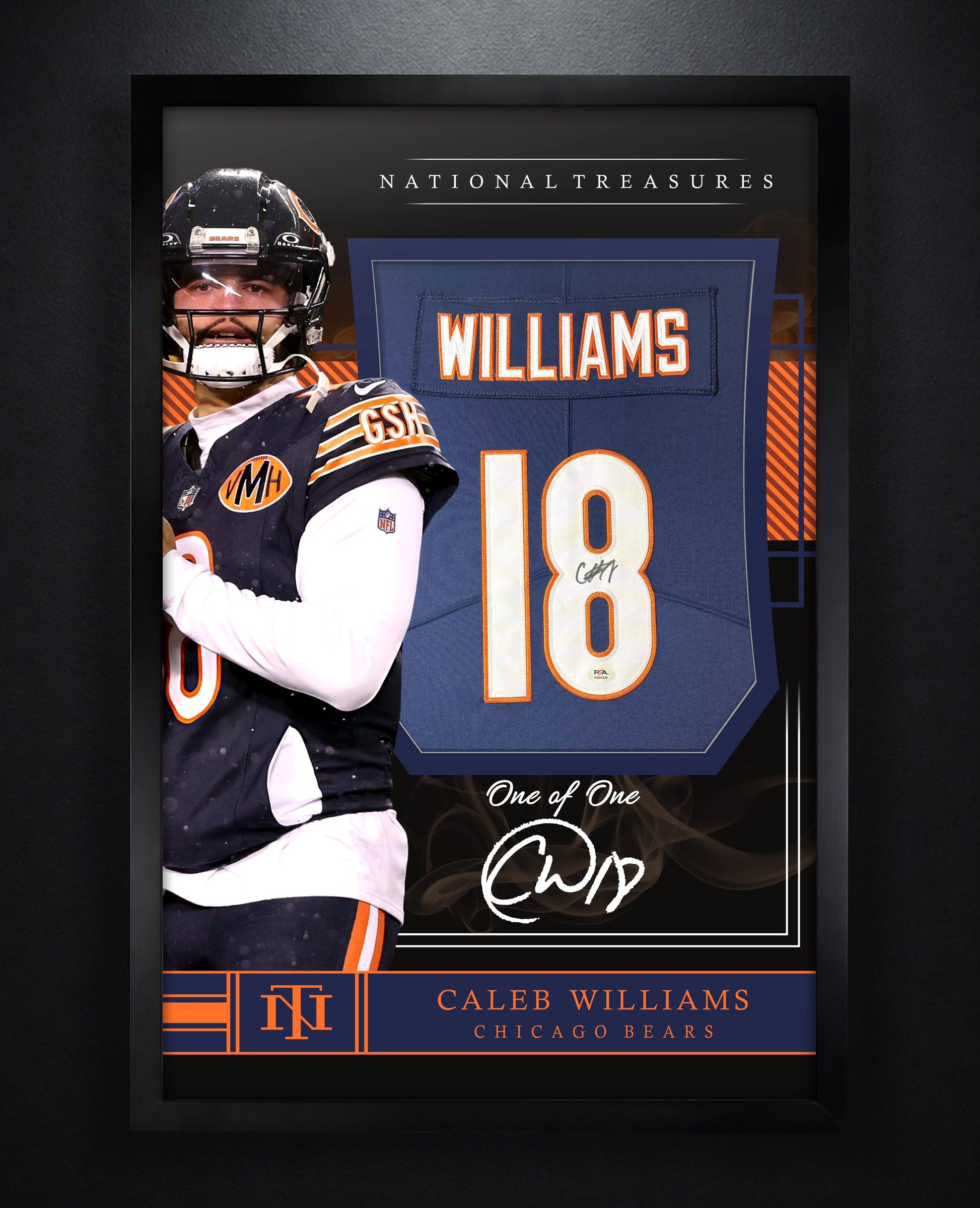 Caleb Williams Signed Chicago Bears Nike Jersey Framed PSA COA - Photo of frame