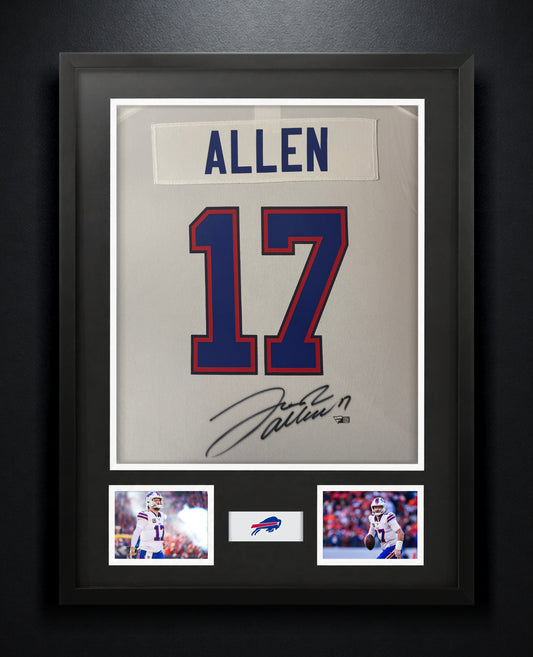 Josh Allen Signed Buffalo Bills Nike Jersey Framed Fanatics COA - Photo of frame