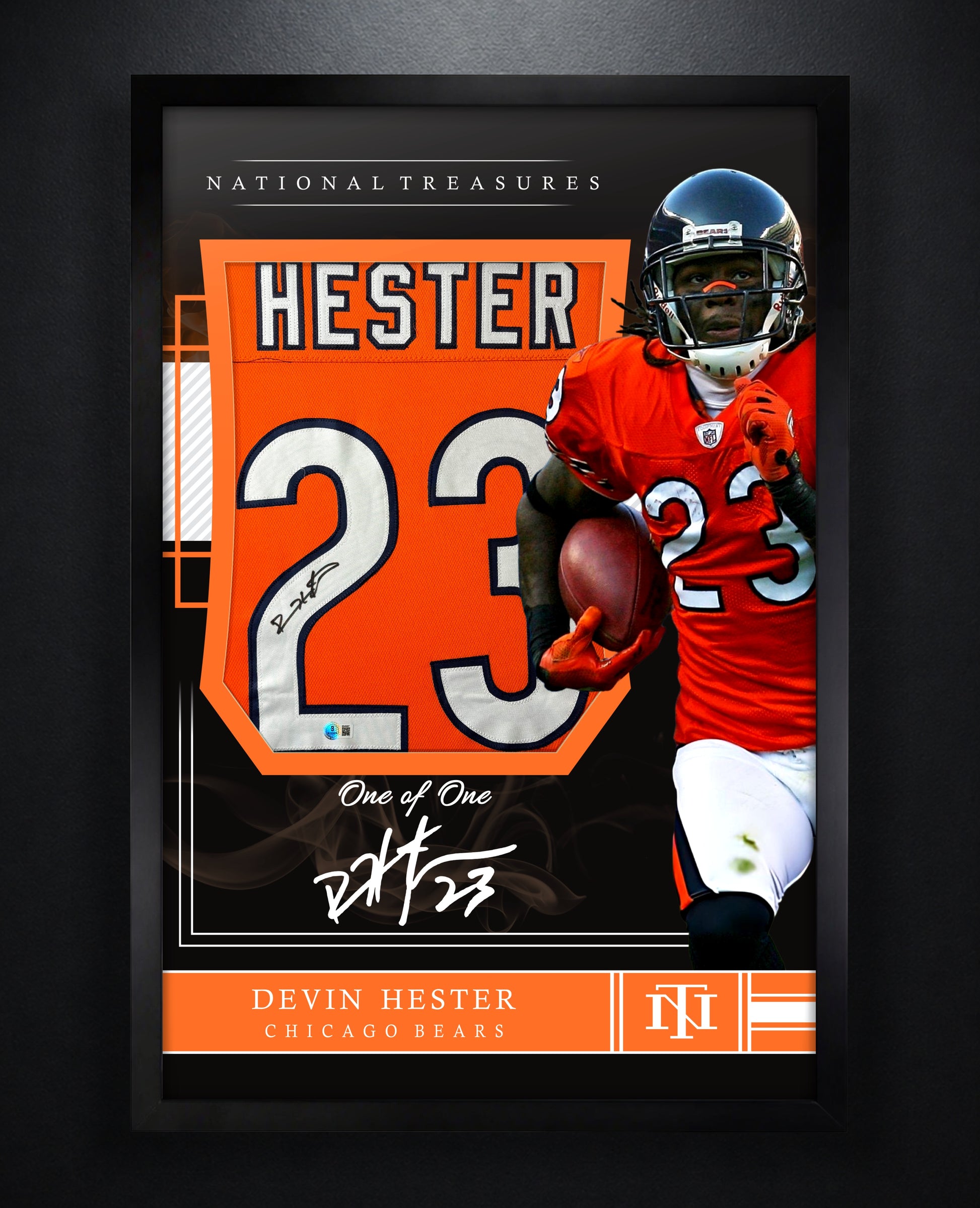Devin Hester Signed Chicago Bears Jersey Framed Beckett COA - Photo of frame