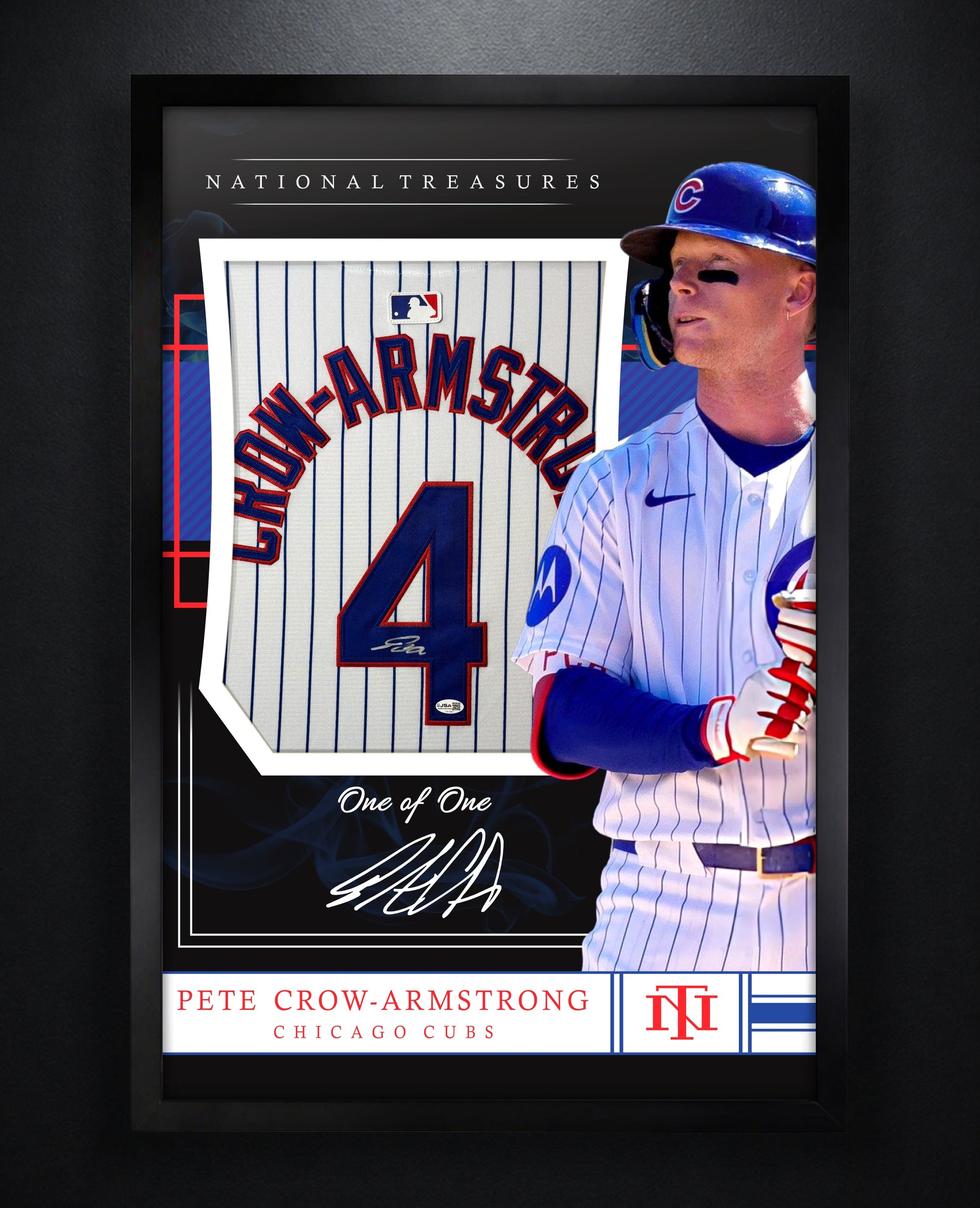 Pete Crow-Armstrong Signed Chicago Cubs Nike Jersey Framed JSA COA - Photo of frame