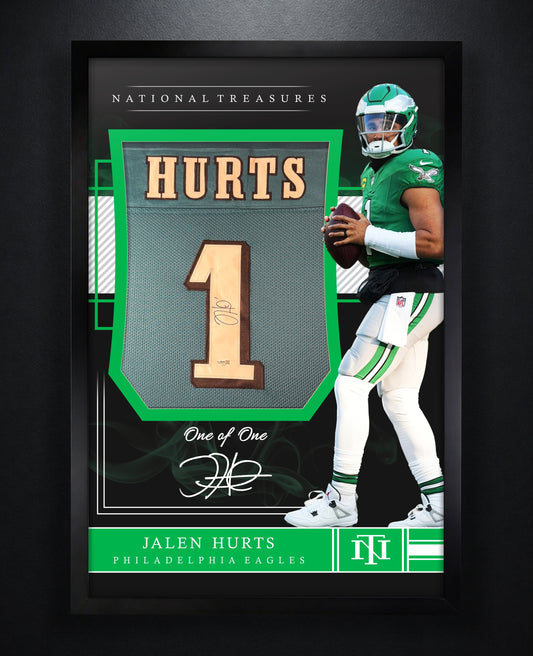 Jalen Hurts Signed Philadelphia Eagles Jersey Framed JSA COA - Photo of frame