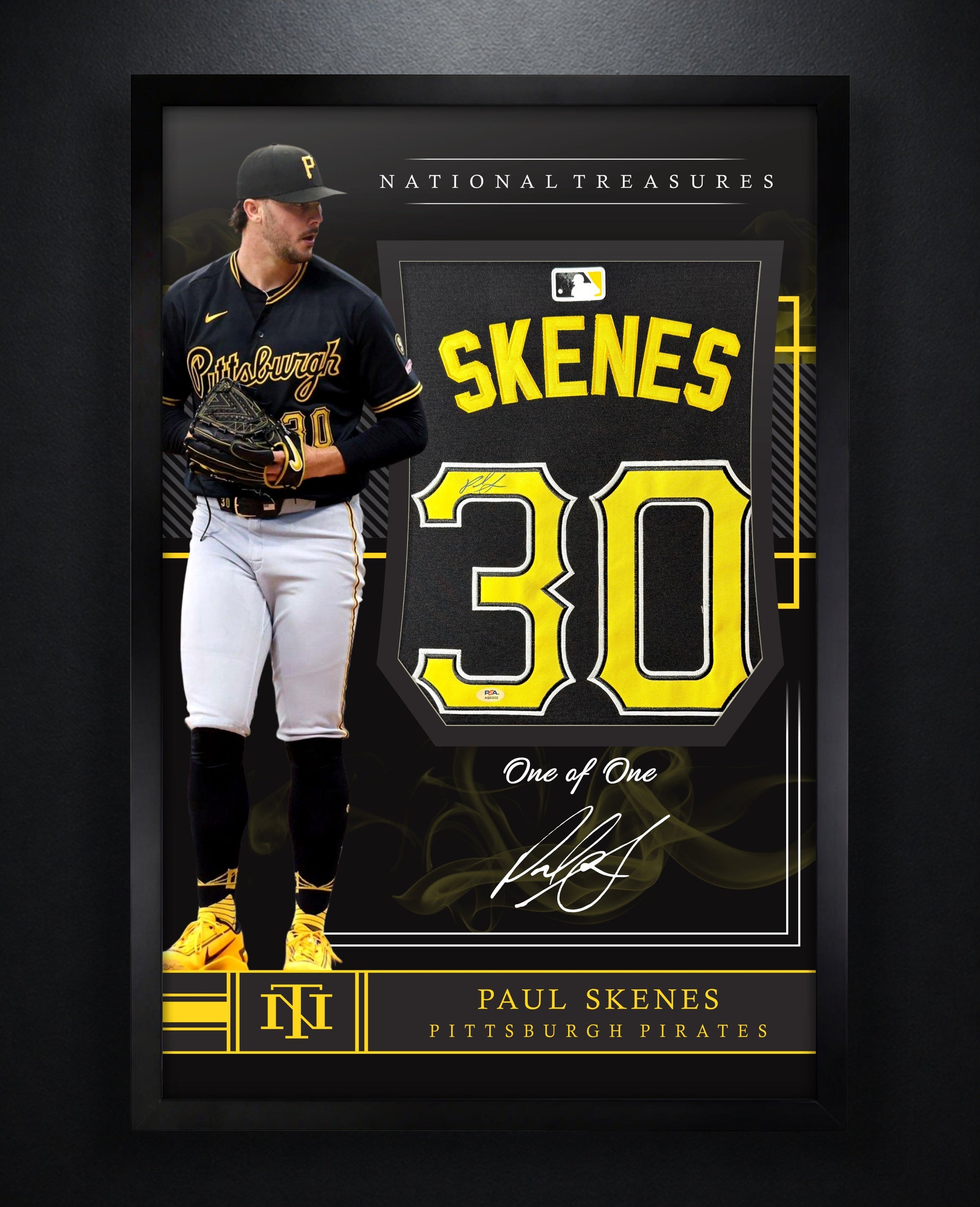 Paul Skenes Signed Pittsburgh Pirates Nike Jersey Framed PSA COA - Photo of frame