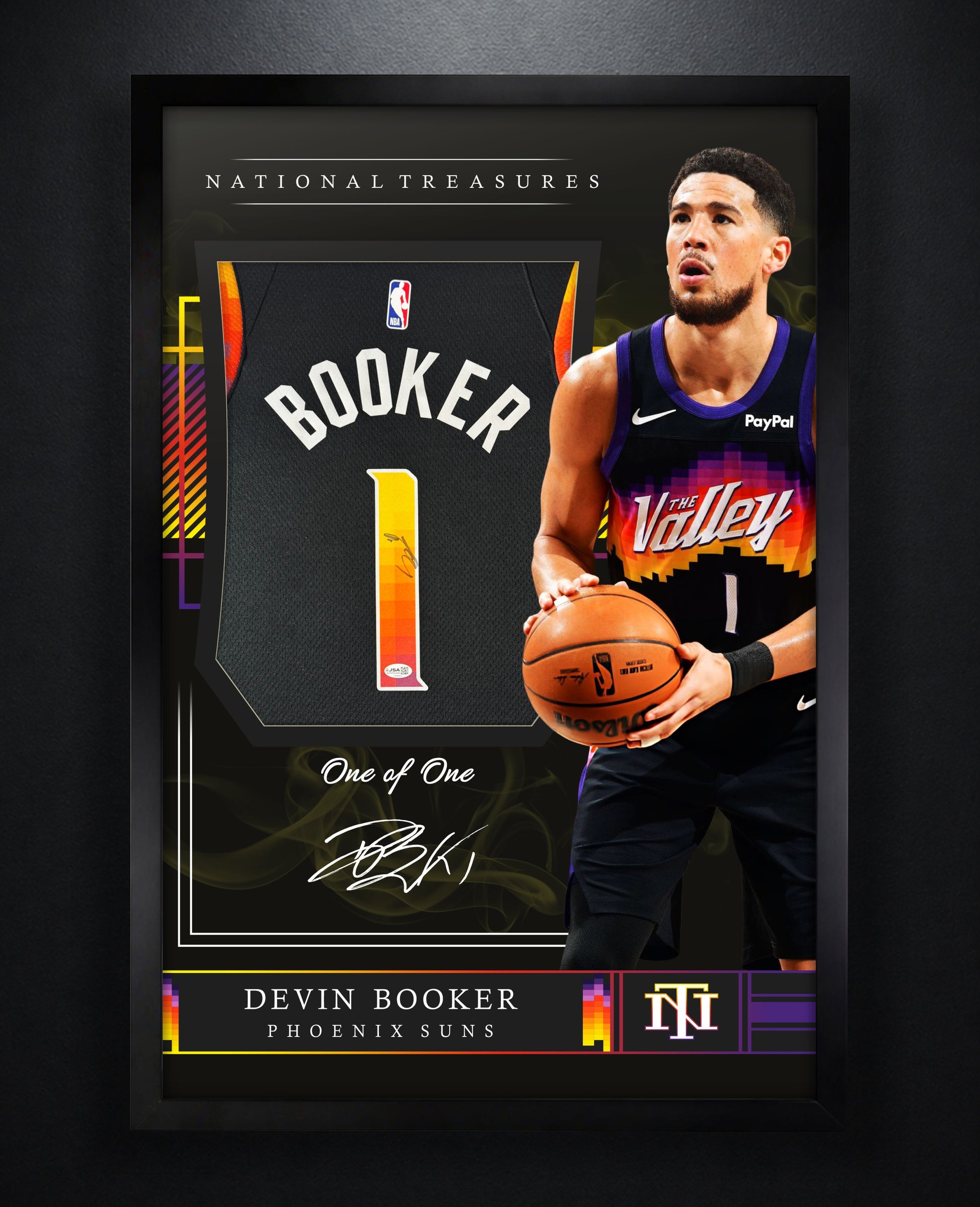 Devin Booker Signed Phoenix Suns Nike Jersey Framed JSA COA - Photo of frame
