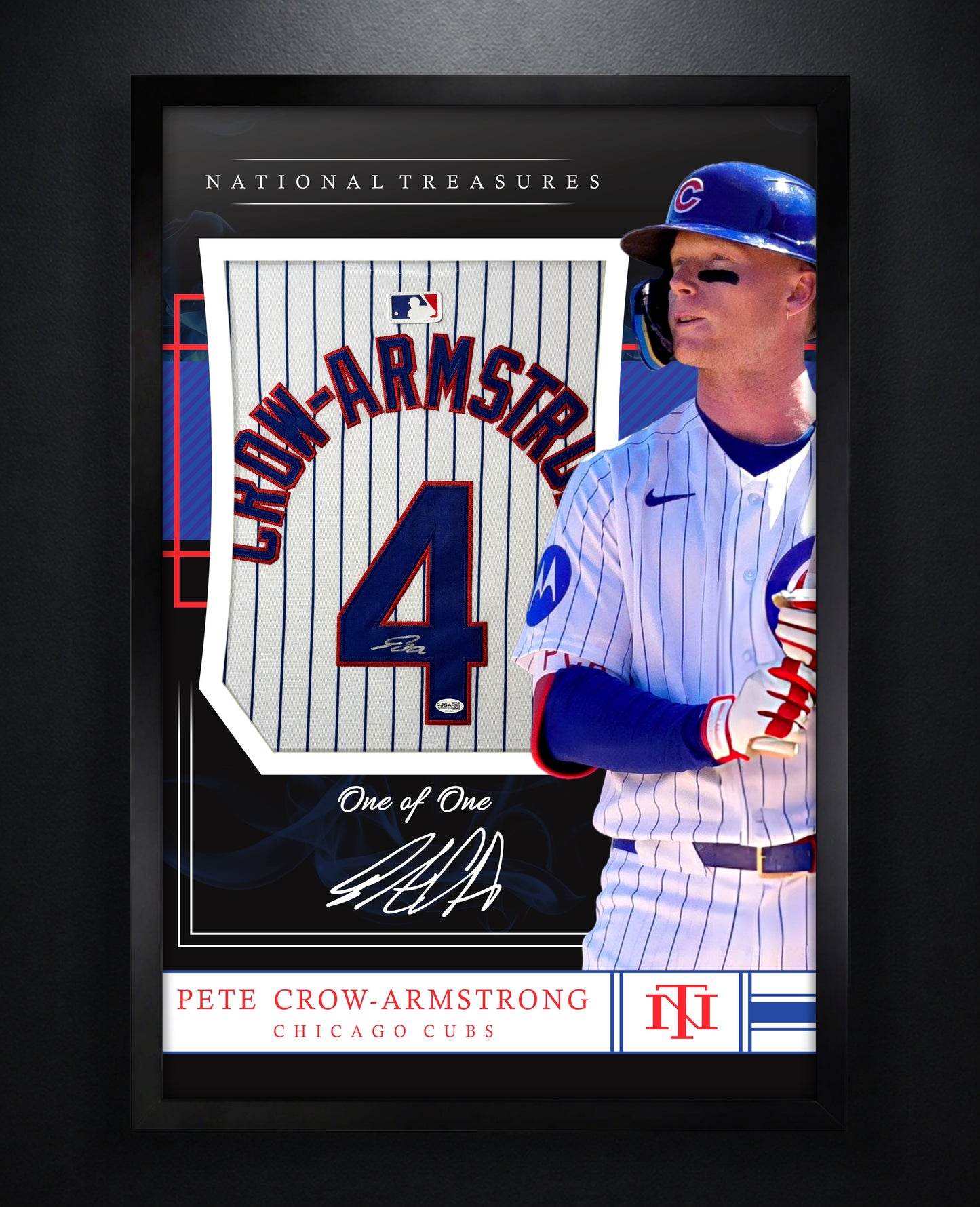 Pete Crow-Armstrong Signed Chicago Cubs Nike Jersey Framed JSA COA - Photo of frame