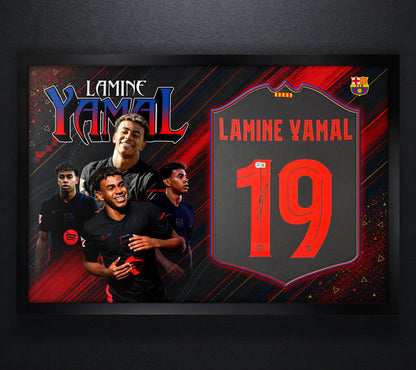 Lamine Yamal Signed FC Barcelona Nike Jersey Framed Beckett COA - Photo of frame