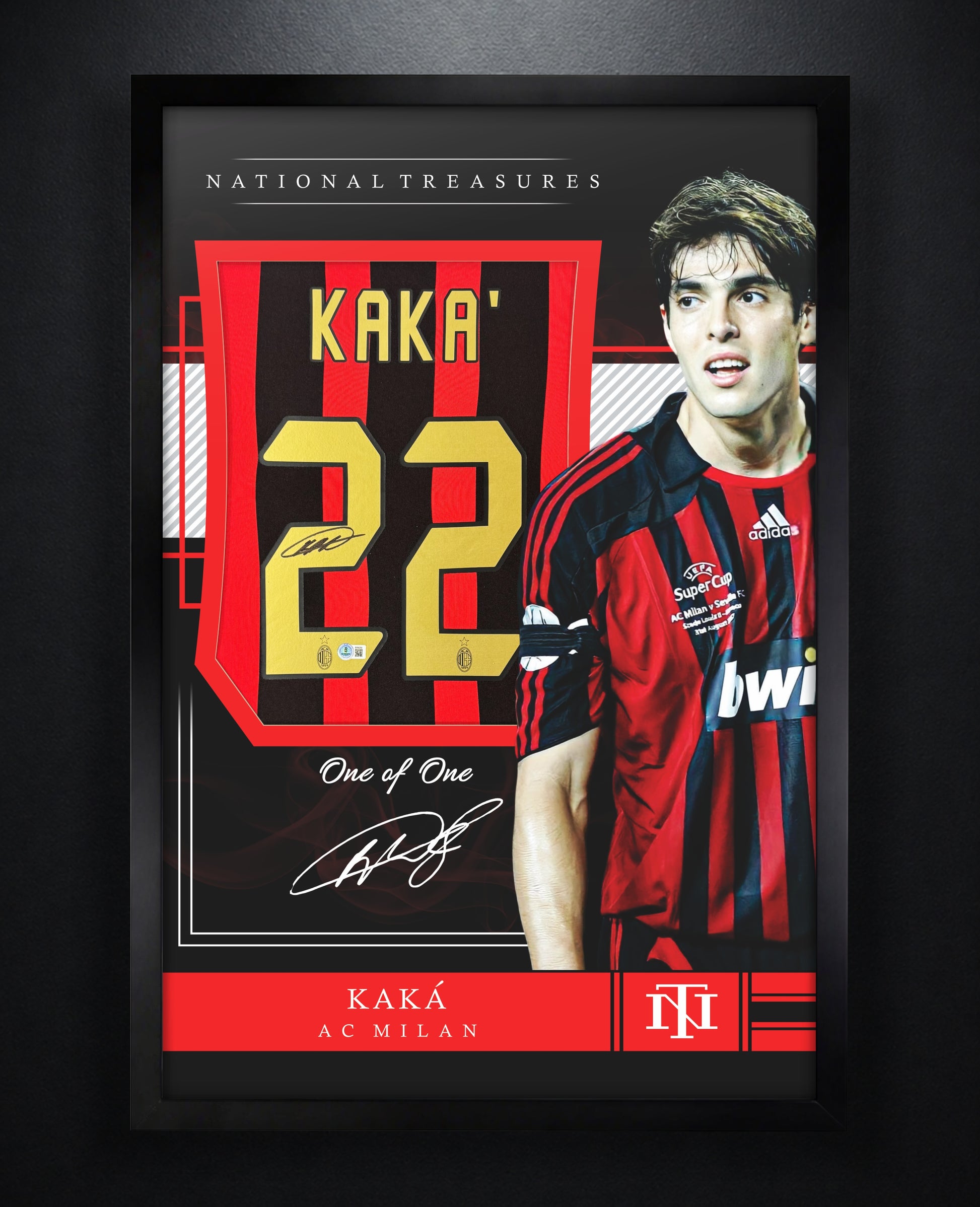 Kaka Signed AC Milan Adidas Jersey Framed Beckett COA - Photo of frame