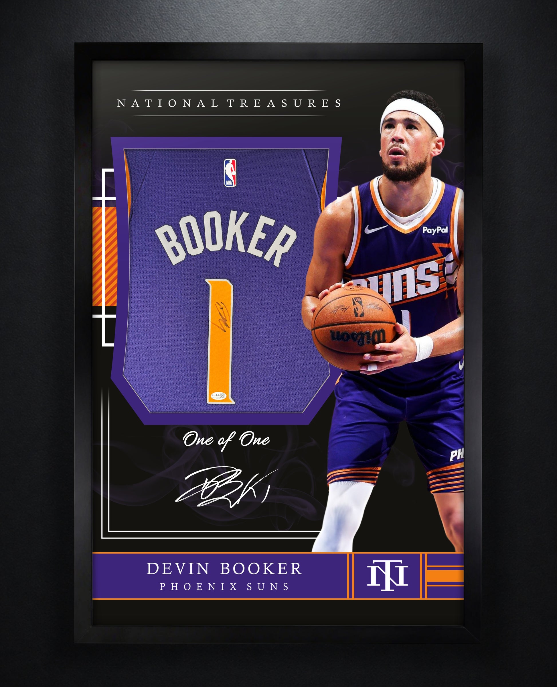 Devin Booker Signed Phoenix Suns Nike Jersey Framed JSA COA - Photo of frame