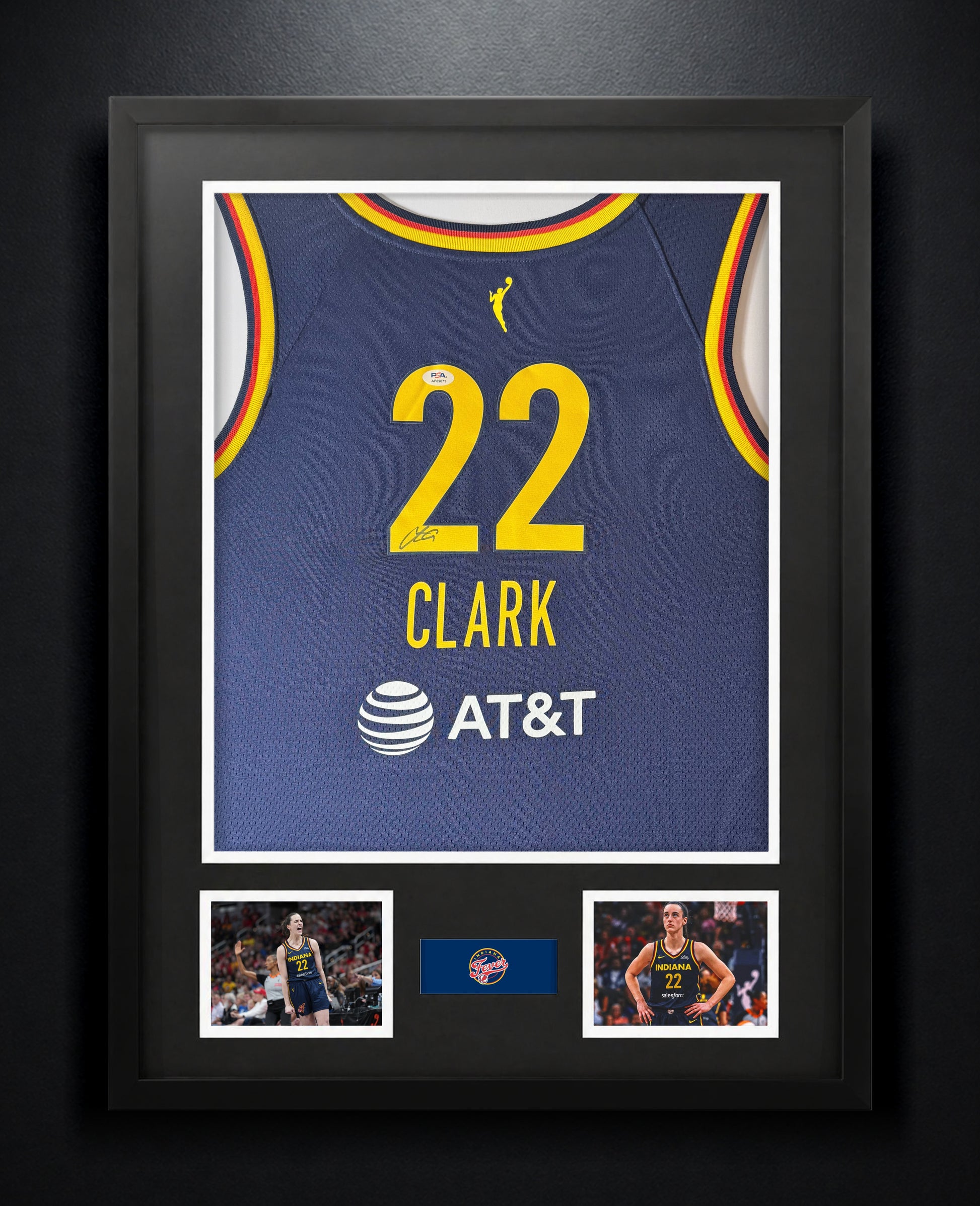 Caitlin Clark Signed Indiana Fever Nike Jersey Framed PSA COA - Photo of frame