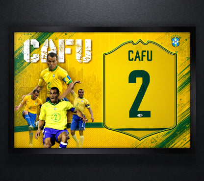 Cafu Signed Brazil Nike Jersey Framed JSA COA - Photo of frame