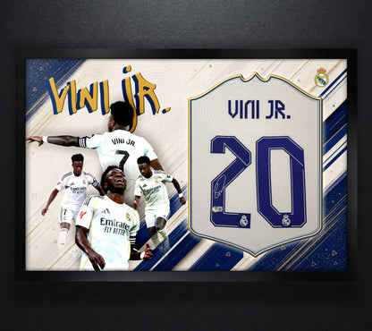 Vinicius Junior Signed Real Madrid Adidas Jersey Framed Beckett COA - Photo of frame
