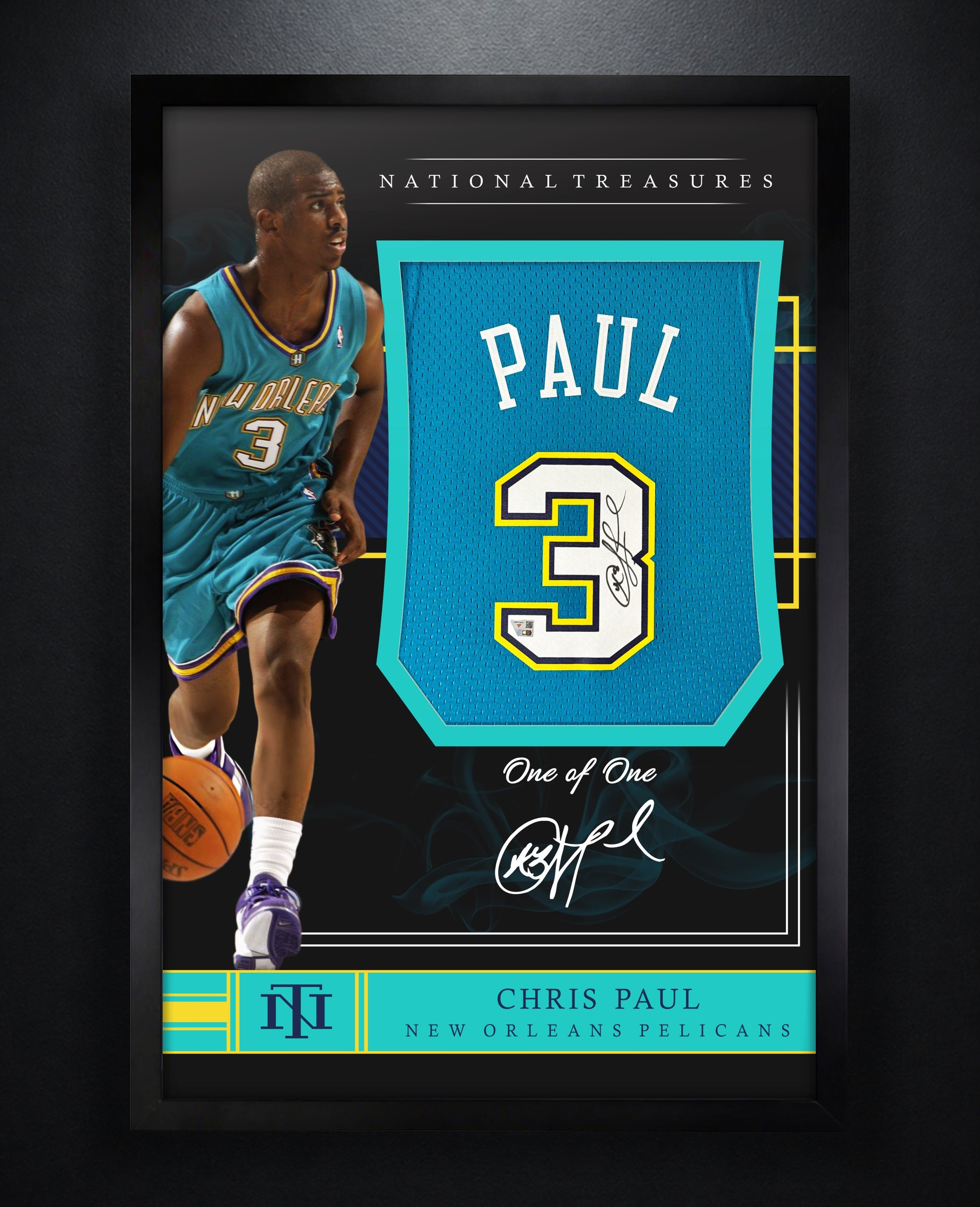 Chris Paul Signed New Orleans Pelicans Mitchell & Ness Jersey Framed Fanatics COA - Photo of frame