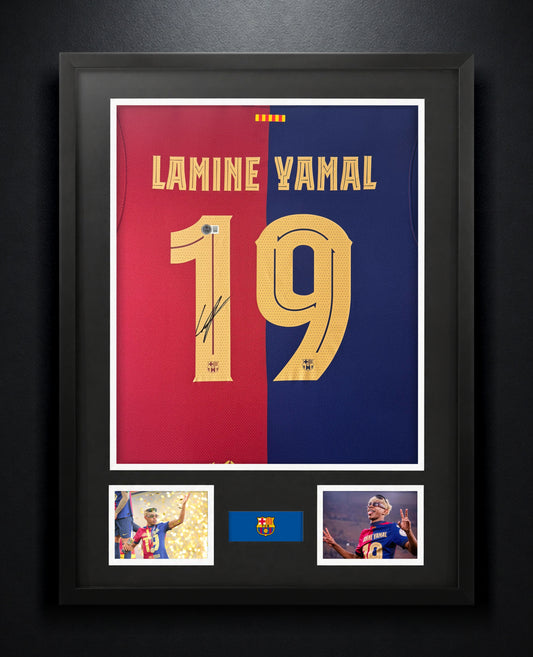Lamine Yamal Signed FC Barcelona Nike Jersey Framed Beckett COA - Photo of frame