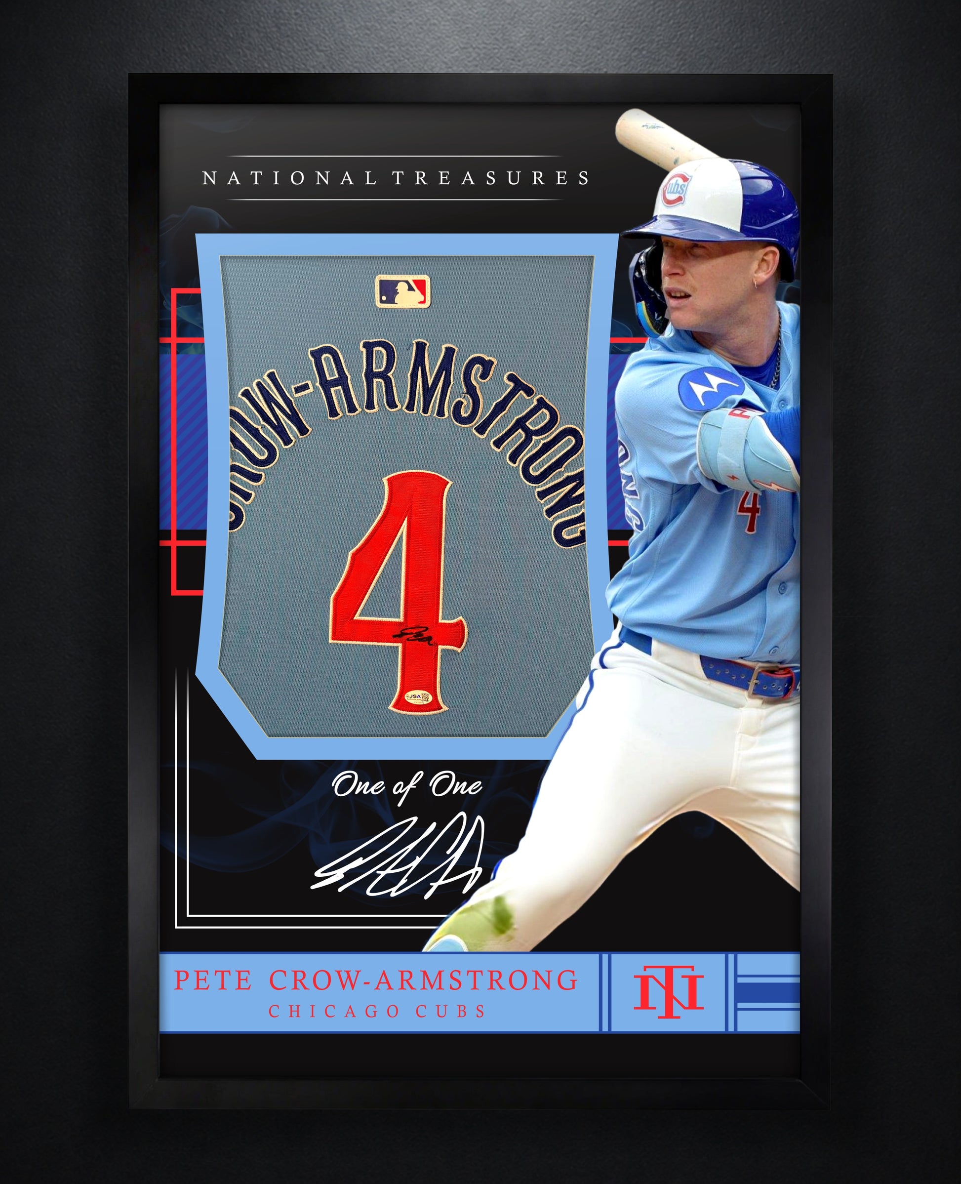 Pete Crow-Armstrong Signed Chicago Cubs Nike Jersey Framed JSA COA - Photo of frame