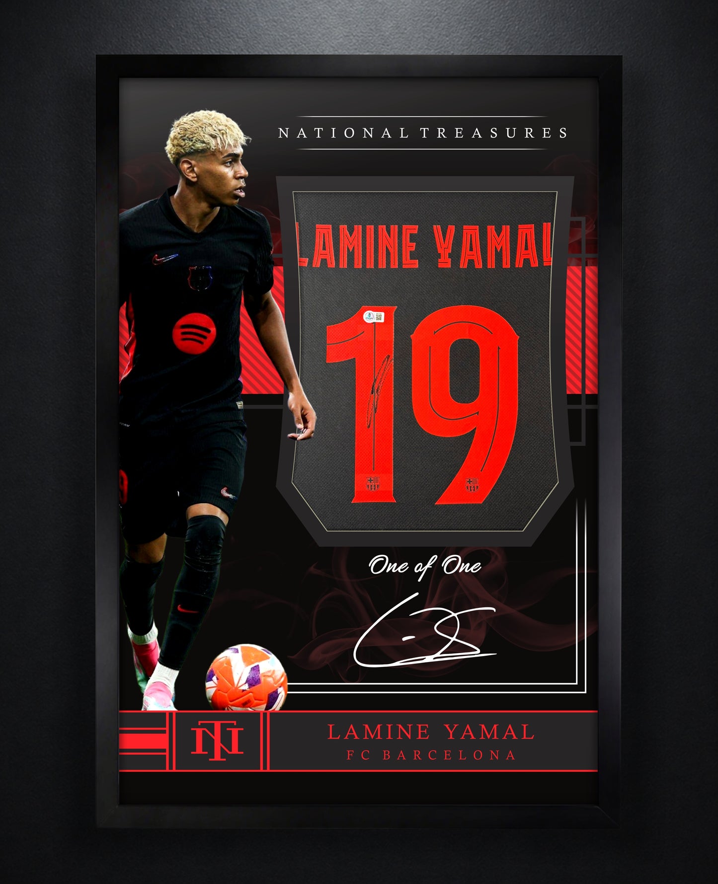 Lamine Yamal Signed FC Barcelona Nike Jersey Framed Beckett COA - Photo of frame