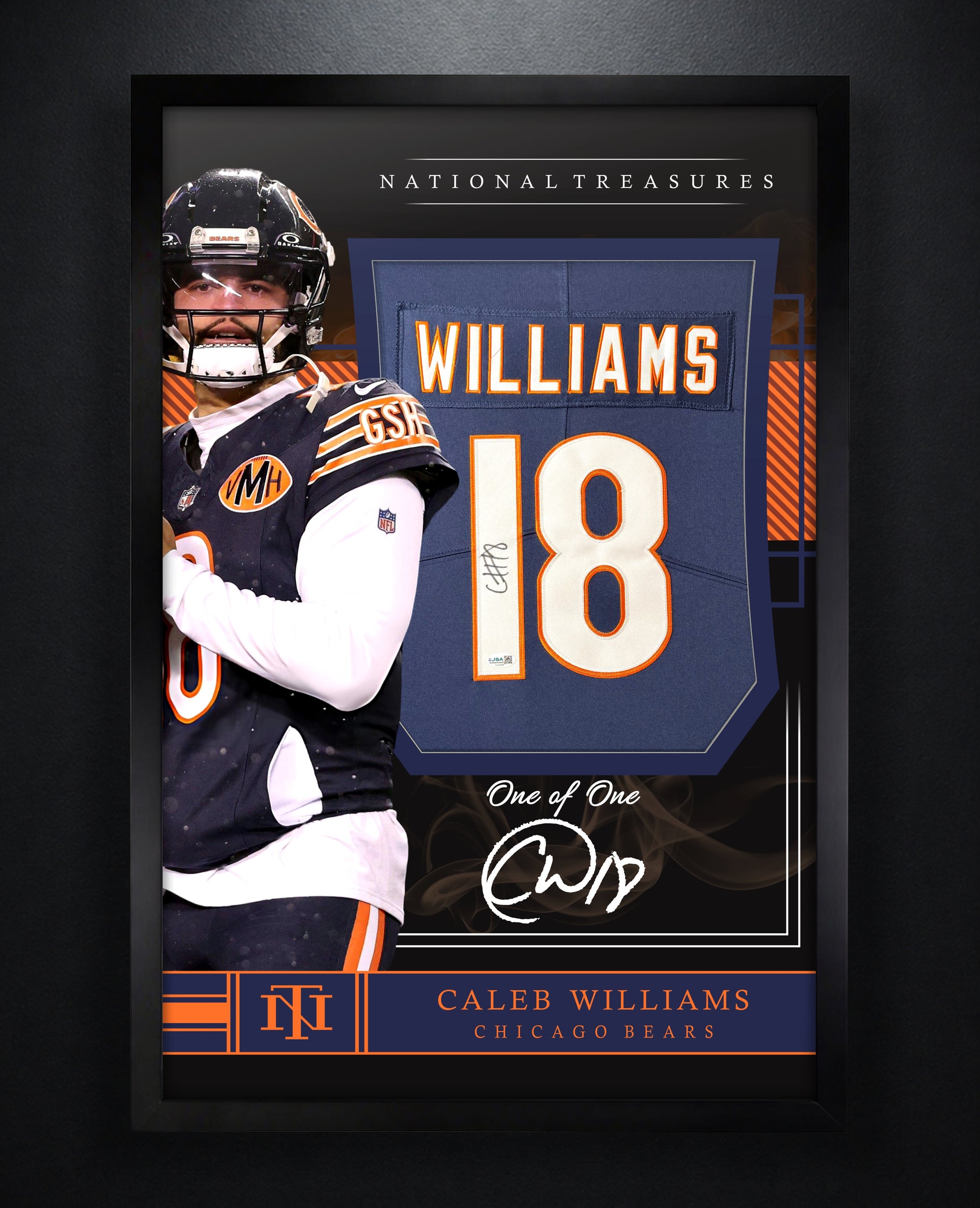 Caleb Williams Signed Chicago Bears Nike Jersey Framed JSA COA - Photo of frame