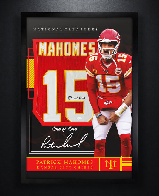 Patrick Mahomes Signed Kansas City Chiefs Jersey Framed JSA LOA & COA - Photo of frame