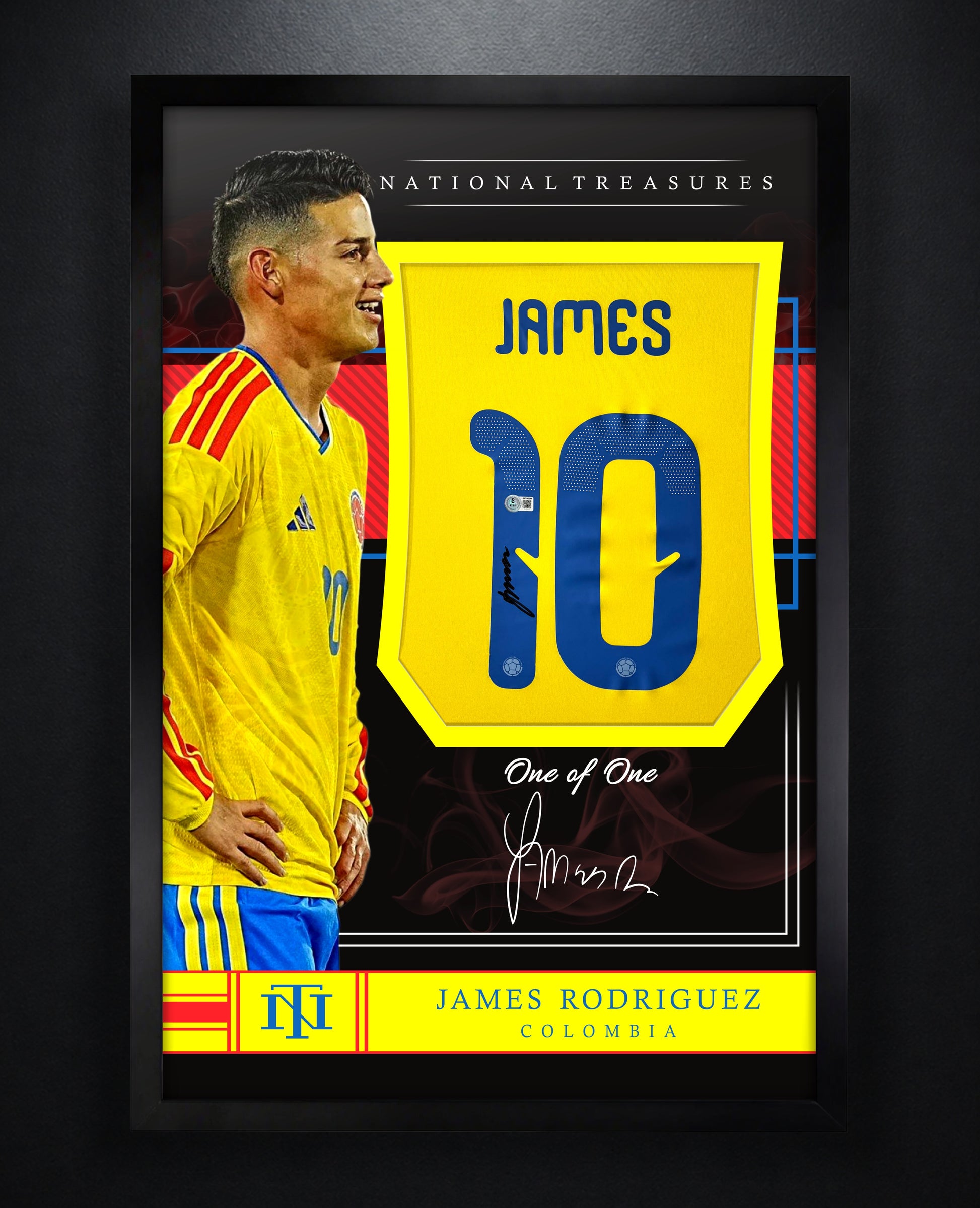 James Rodriguez Signed Colombia Adidas Jersey Framed Beckett COA - Photo of frame