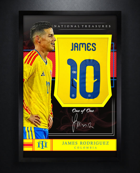 James Rodriguez Signed Colombia Adidas Jersey Framed Beckett COA - Photo of frame