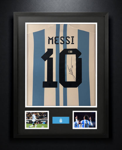 Lionel Messi Signed Argentina Adidas Jersey Framed Beckett LOA & COA - Photo of frame