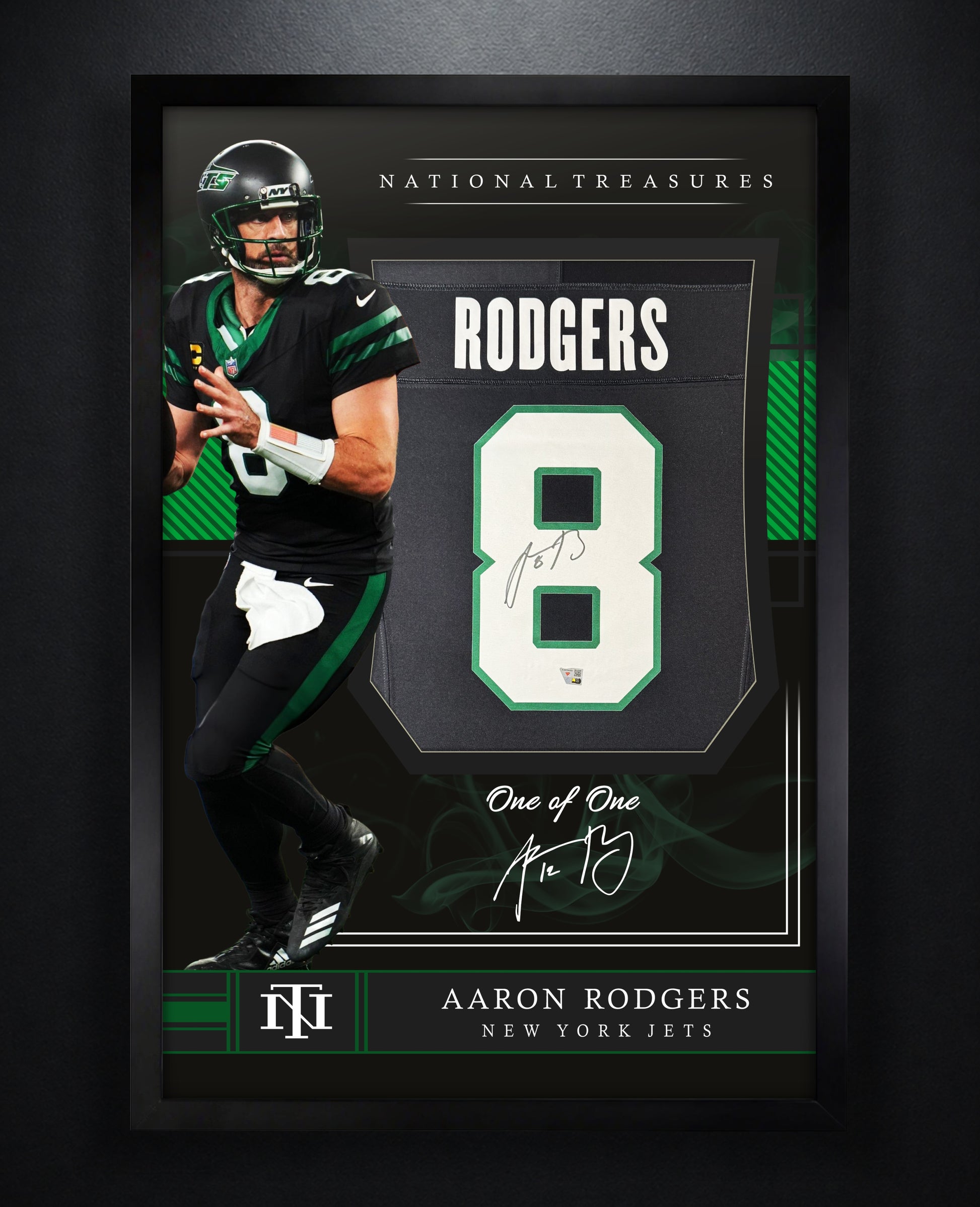 framed aaron rodgers official jersey