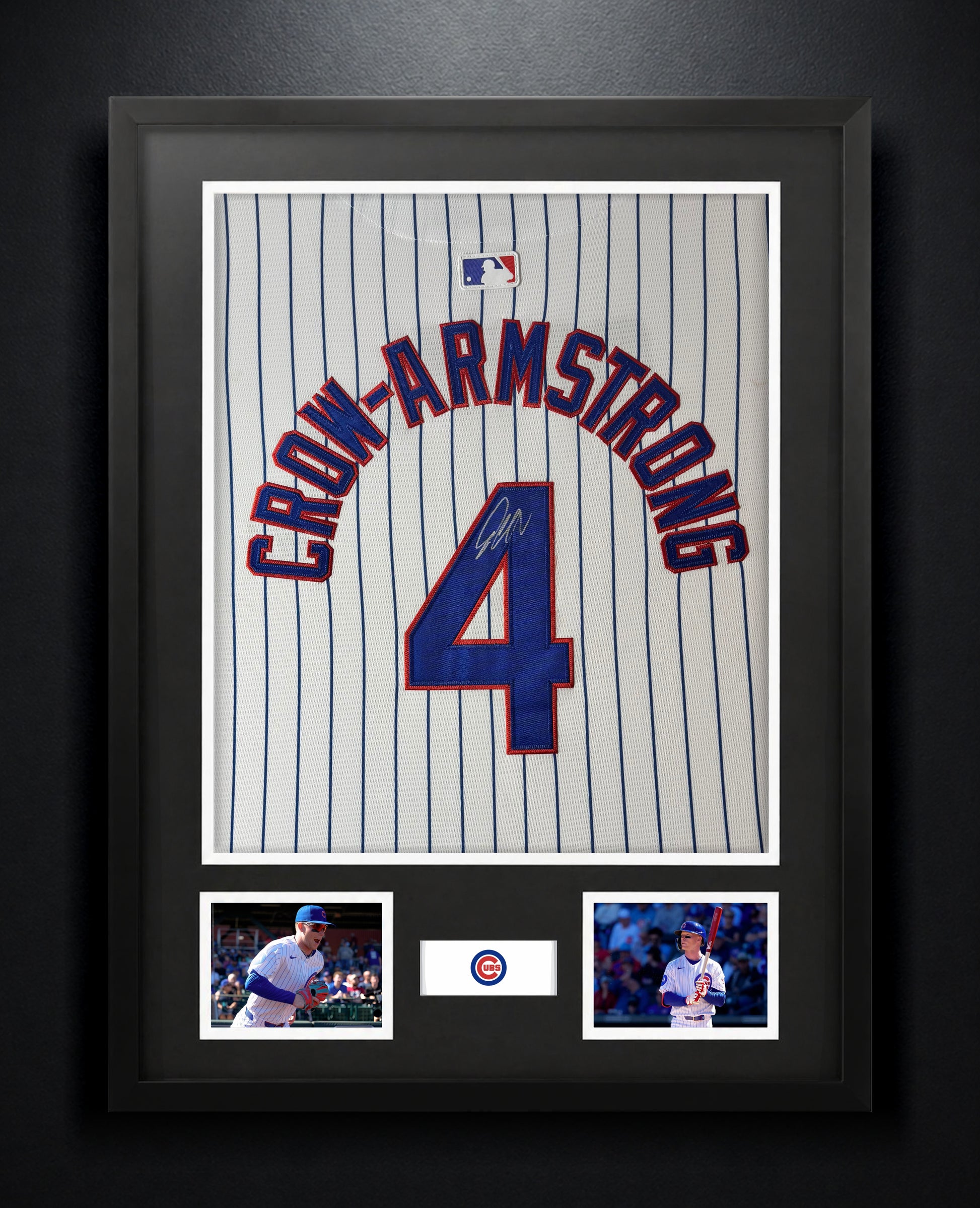 Pete Crow-Armstrong Signed Chicago Cubs Nike Jersey Framed GRAD LOA PCA - Photo of frame