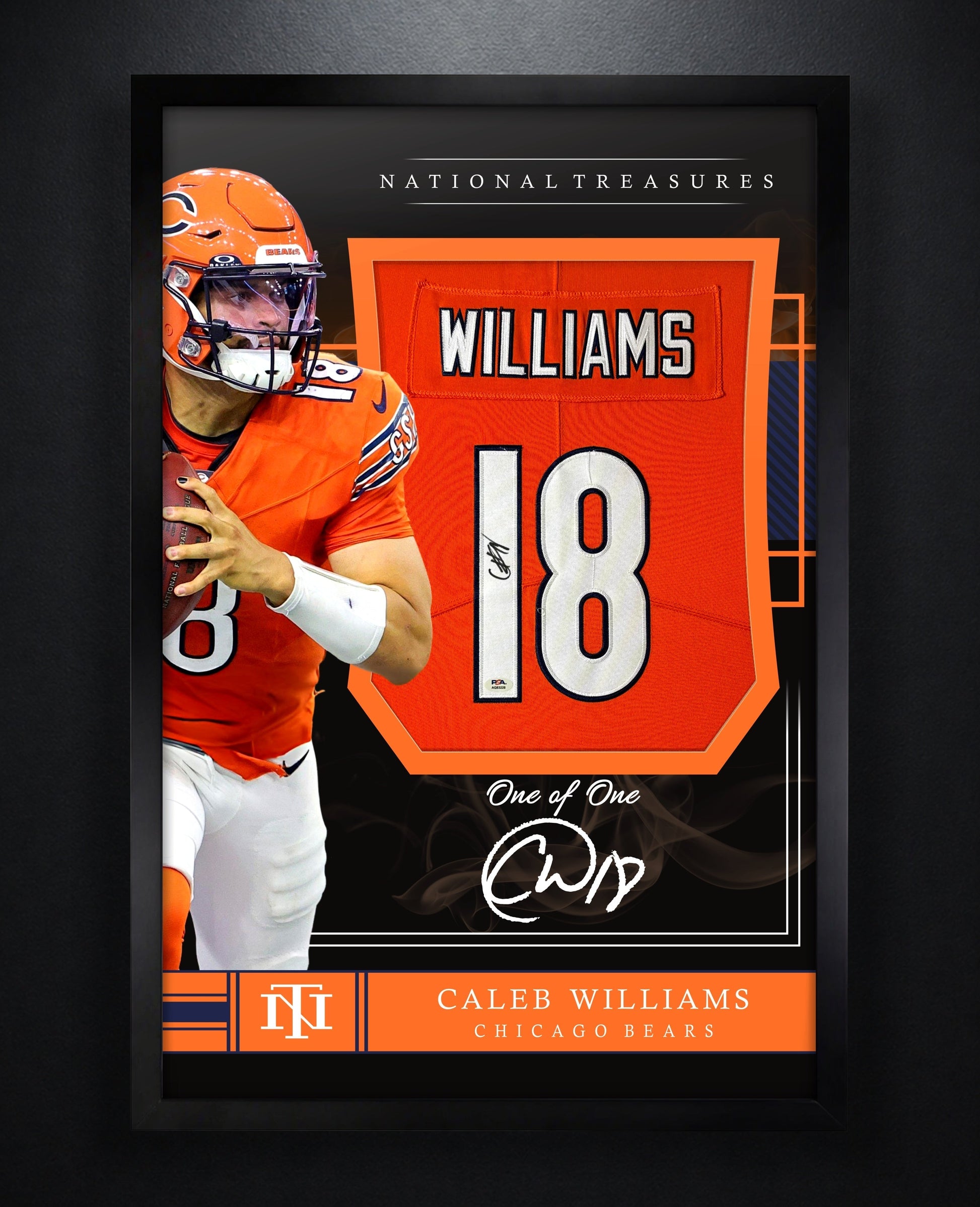 Caleb Williams Signed Chicago Bears Nike Jersey Framed PSA COA - Photo of frame