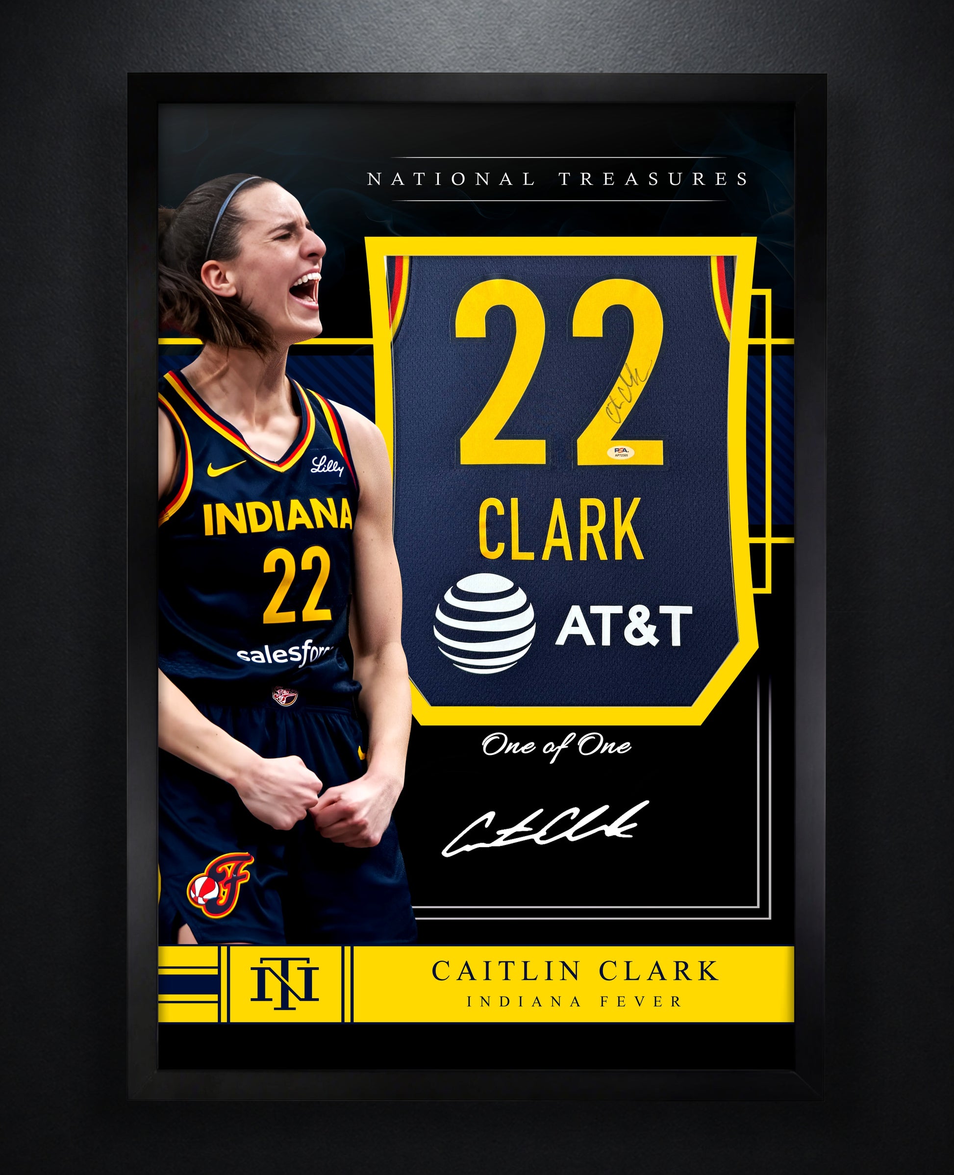 Caitlin Clark Signed Indiana Fever Nike Jersey Framed PSA COA - Photo of frame
