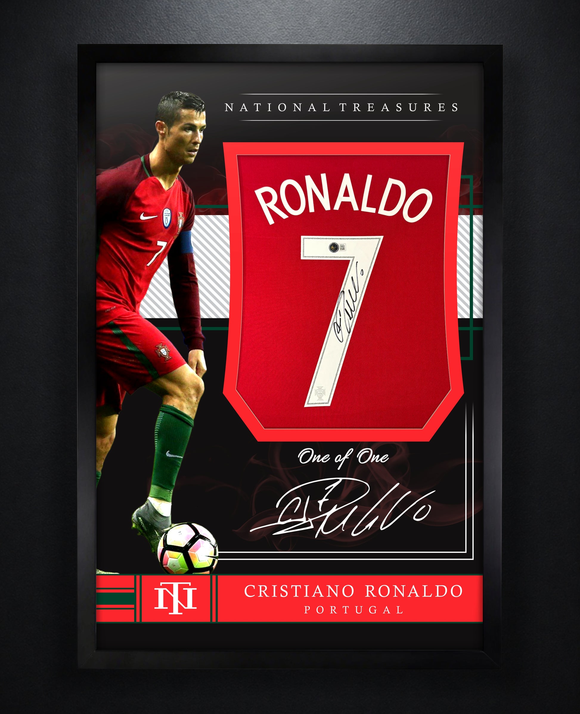 Cristiano Ronaldo Signed Portugal Nike Jersey Framed Beckett COA PHOTOMATCHED - Photo of frame