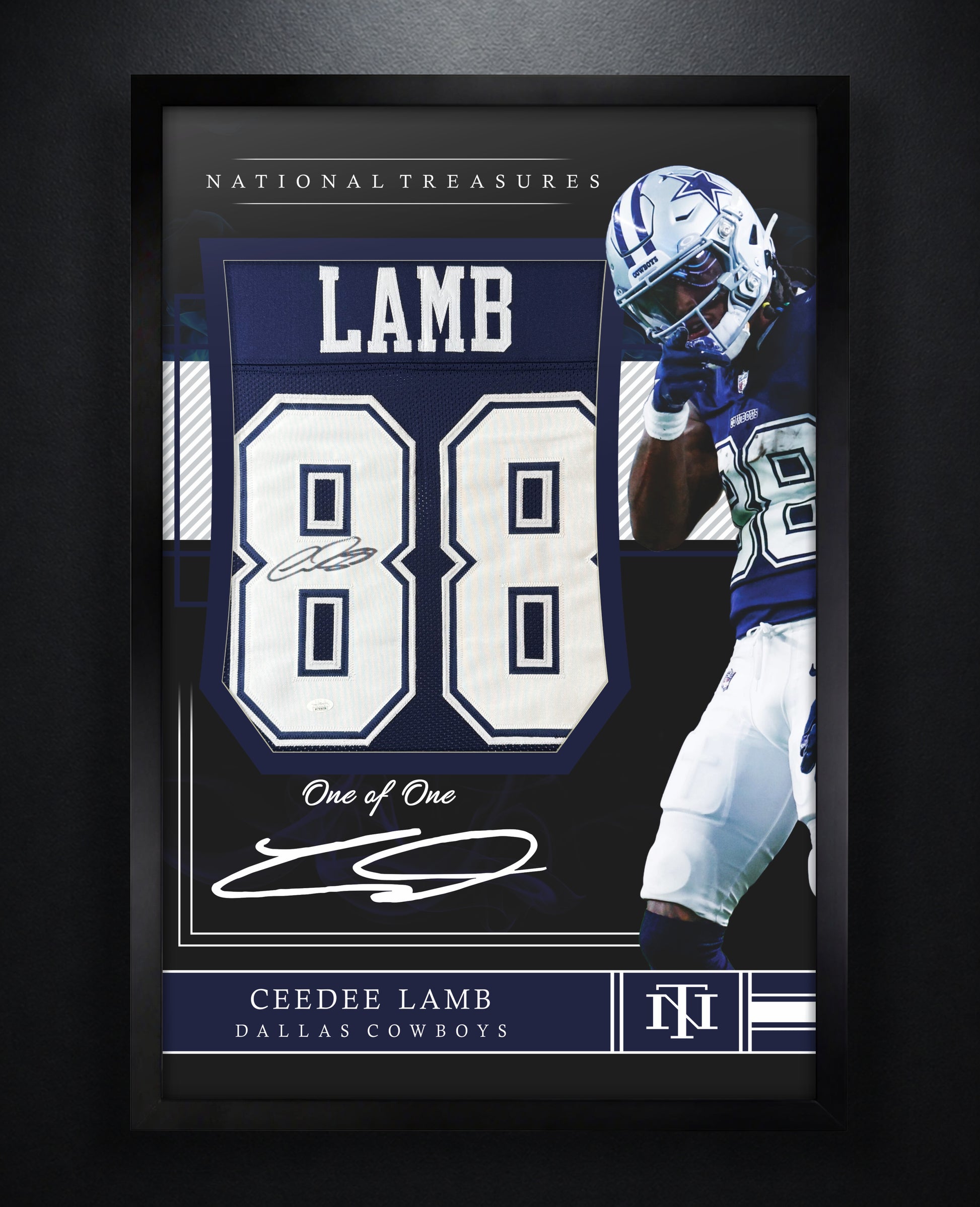 CeeDee Lamb Signed Dallas Cowboys Jersey Framed JSA COA - Photo of frame