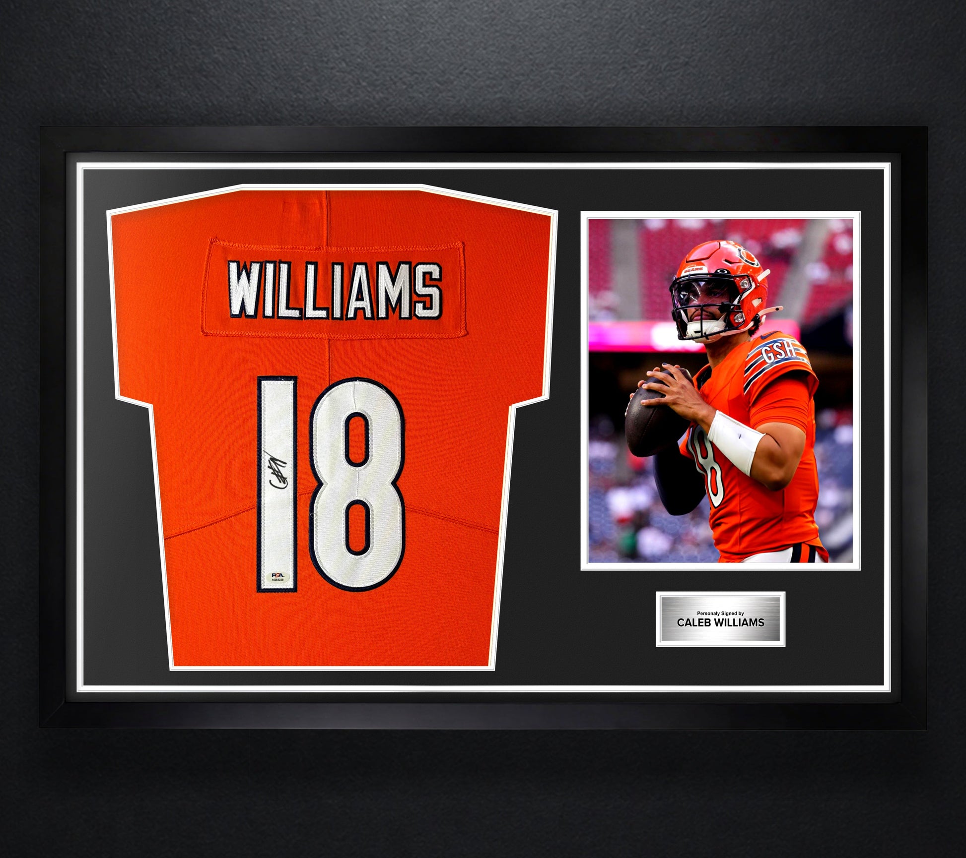 Caleb Williams Signed Chicago Bears Nike Jersey Framed PSA COA - Photo of frame