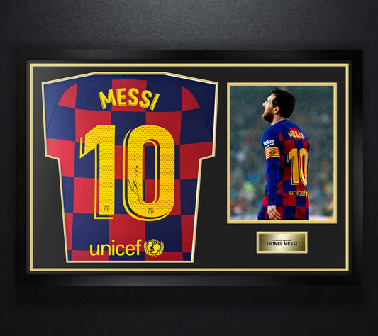 Lionel Messi Signed FC Barcelona Nike Jersey Framed Beckett LOA & COA - Photo of frame