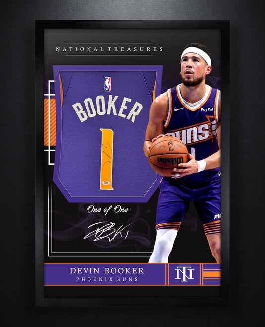 Devin Booker Signed Phoenix Suns Nike Jersey Framed PSA COA - Photo of frame