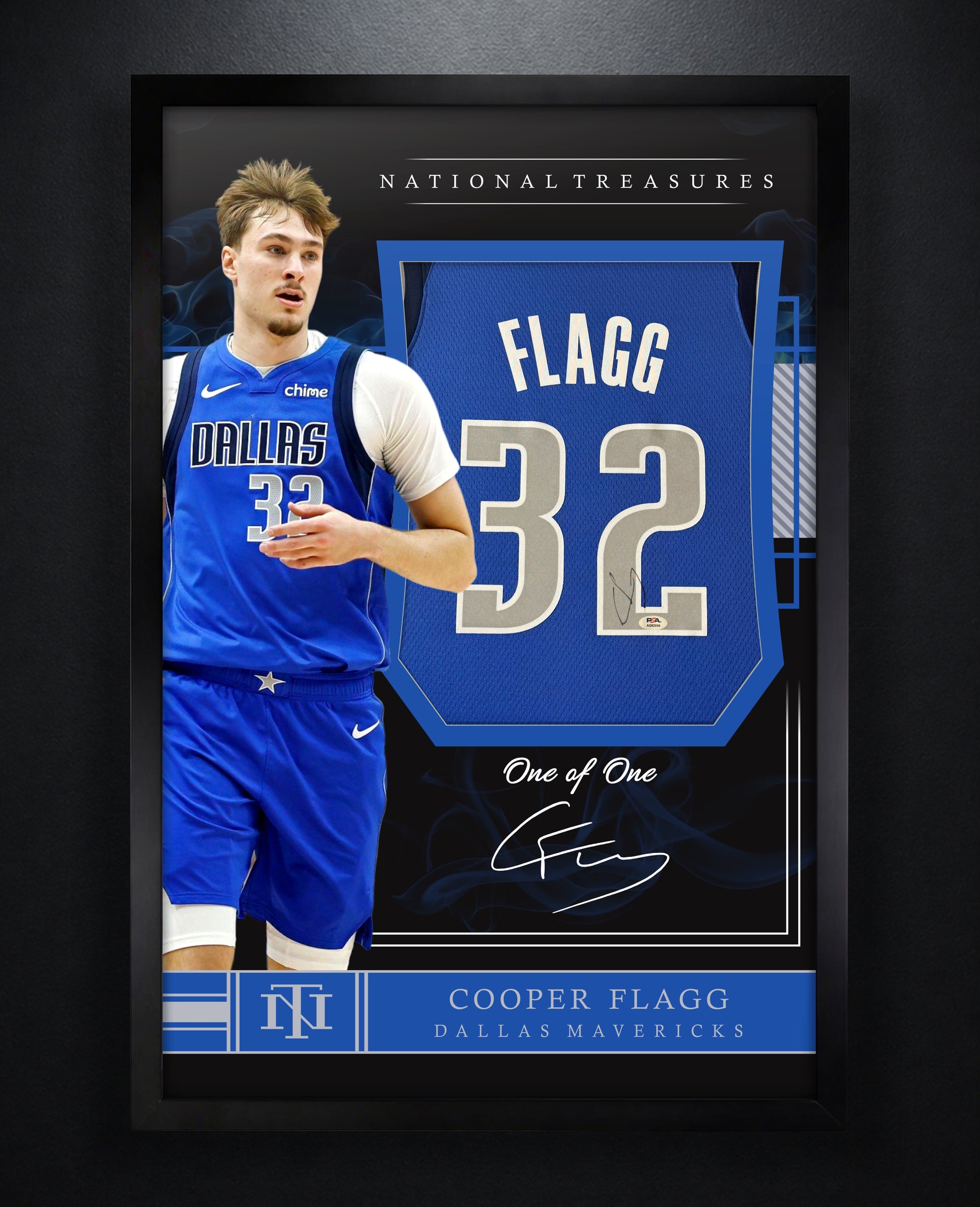 Cooper Flagg Signed Dallas Mavericks Nike Jersey Framed PSA COA - Photo of frame