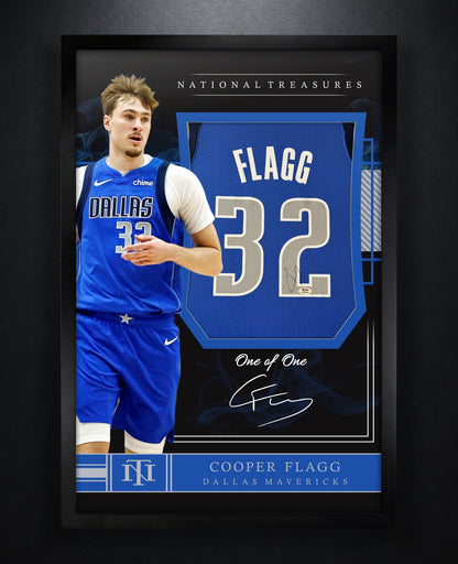 Cooper Flagg Signed Dallas Mavericks Nike Jersey Framed PSA COA - Photo of frame