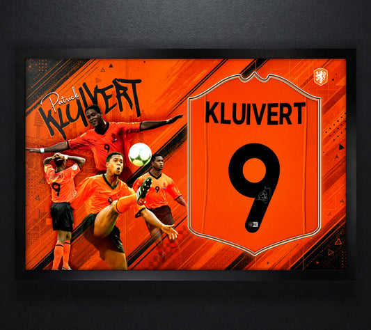 Patrick Kluivert Signed Netherlands Jersey Framed Beckett COA - Photo of frame