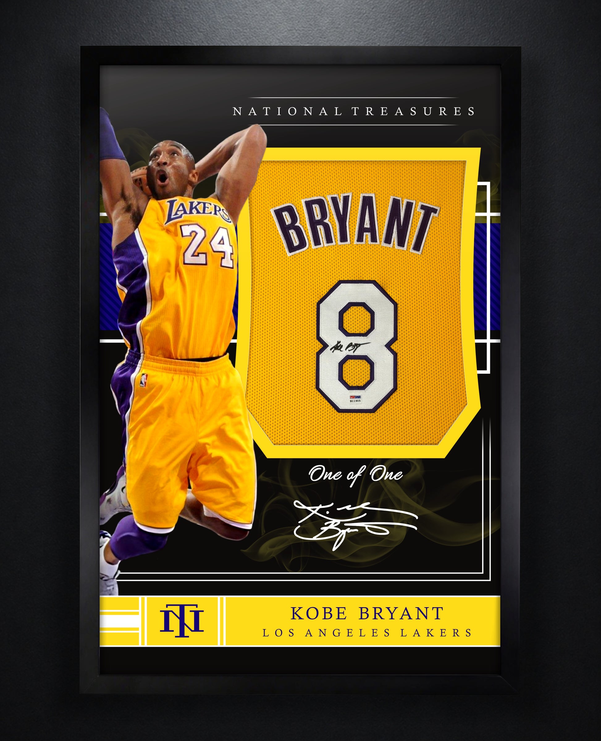 Kobe Bryant Signed Los Angeles Lakers Jersey Framed PSA COA & GRAD LOA - Photo of frame