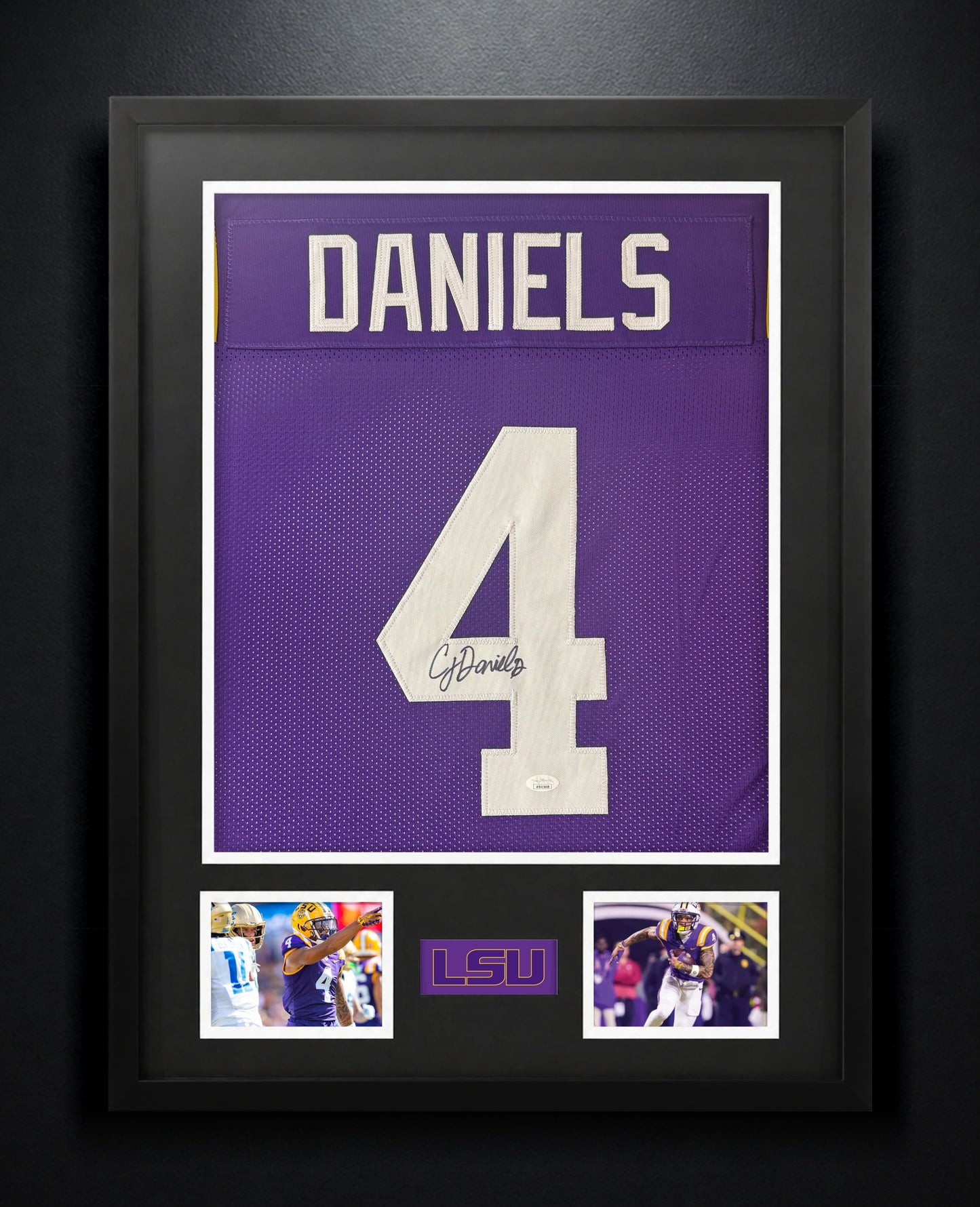 CJ Daniels Signed LSU Tigers Jersey Framed JSA COA - Photo of frame