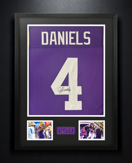 CJ Daniels Signed LSU Tigers Jersey Framed JSA COA - Photo of frame