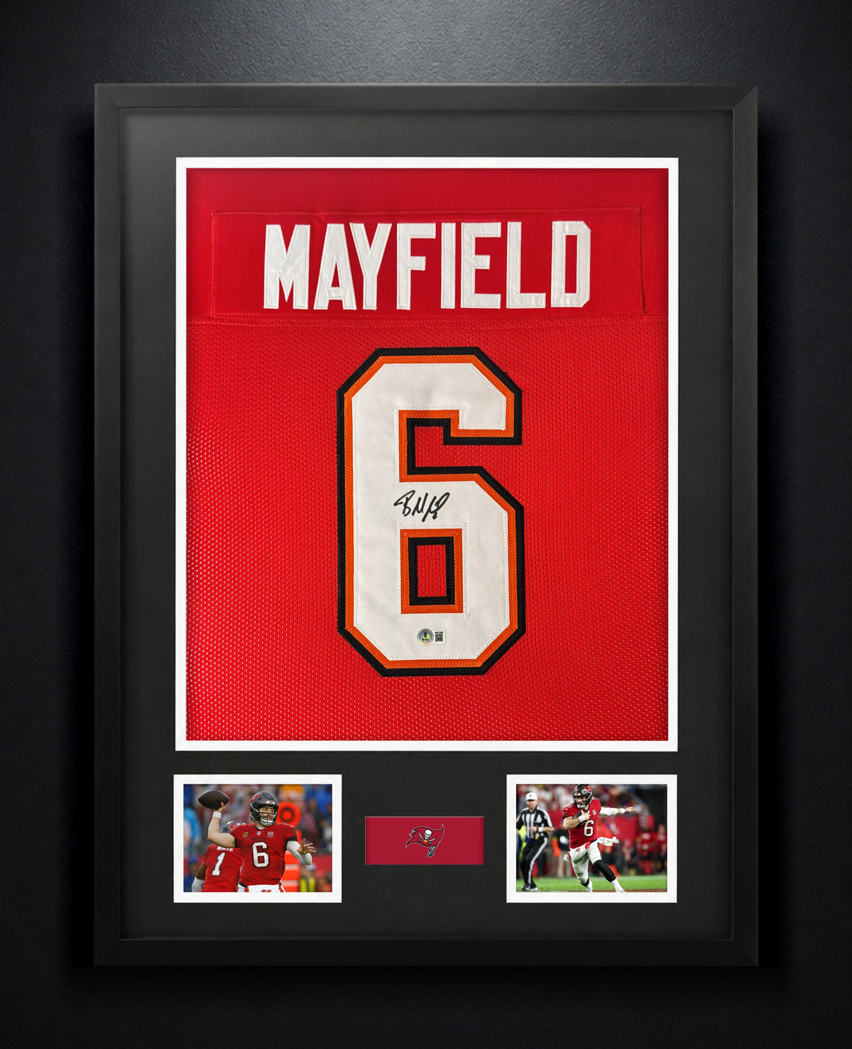 Baker Mayfield Signed Tampa Bay Buccaneers Jersey Framed Beckett COA - Photo of frame