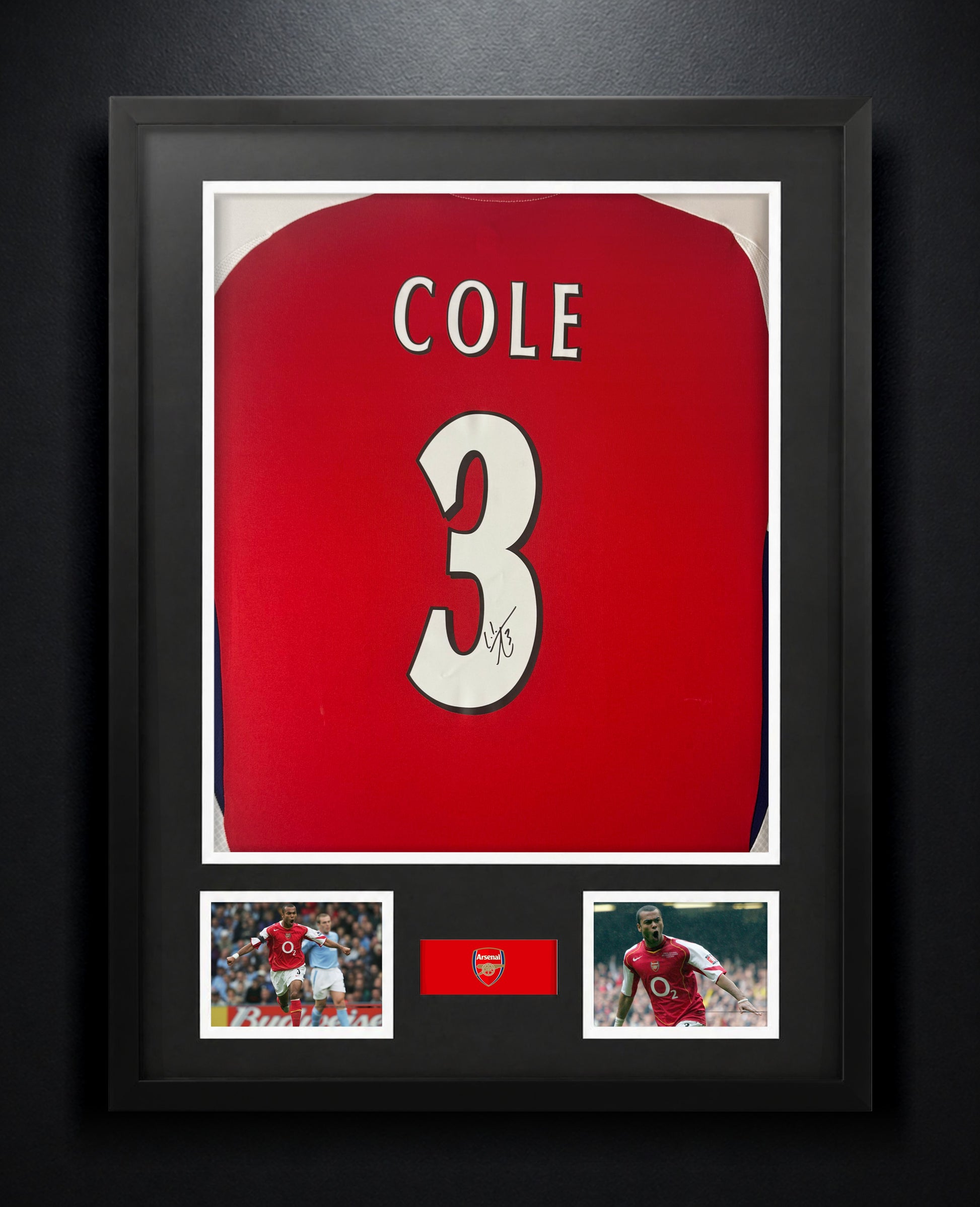 Ashley Cole Signed Arsenal Adidas Jersey Framed Icons COA - Photo of frame