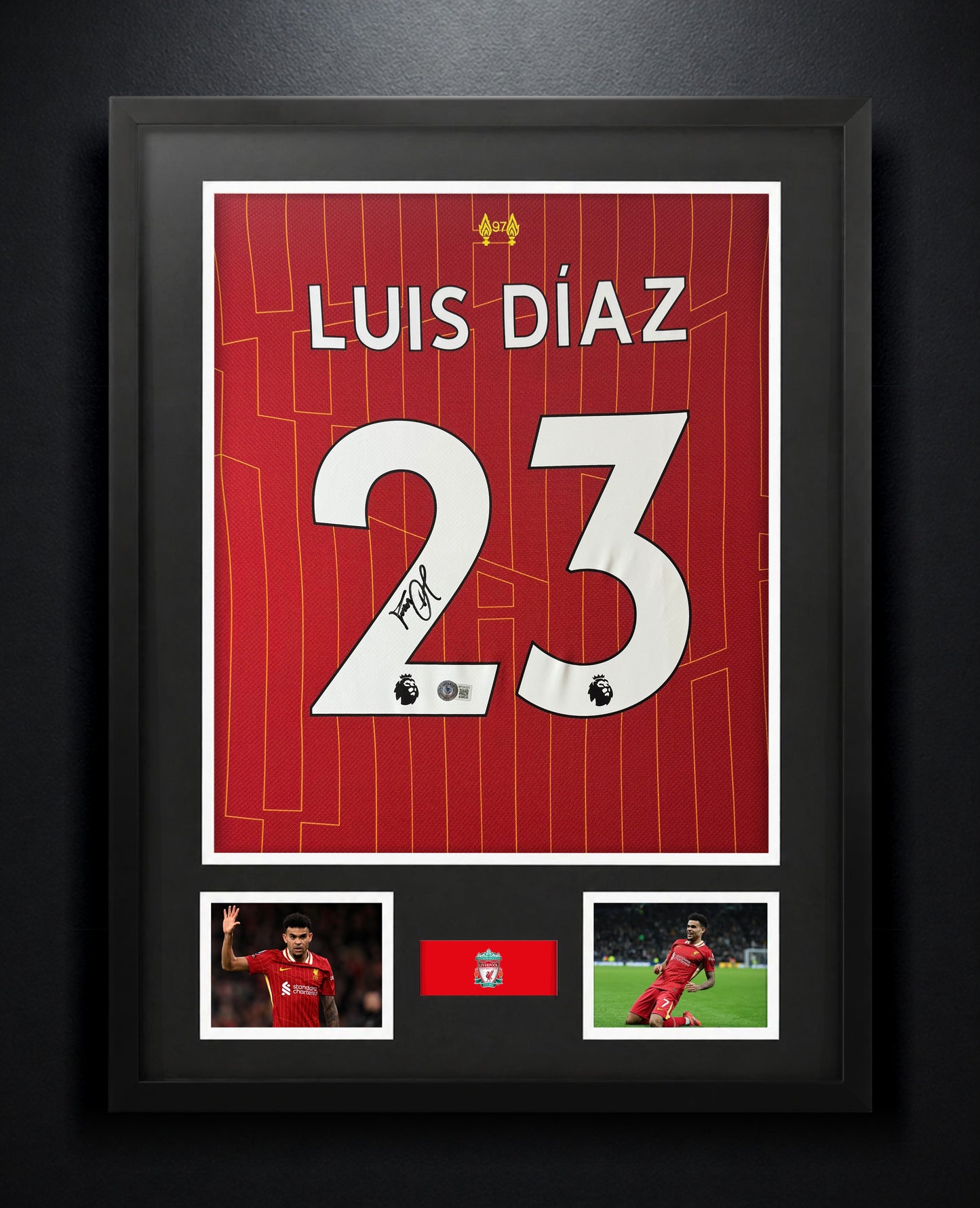 Luis Diaz Signed Liverpool Nike Jersey Framed Beckett COA - Photo of frame