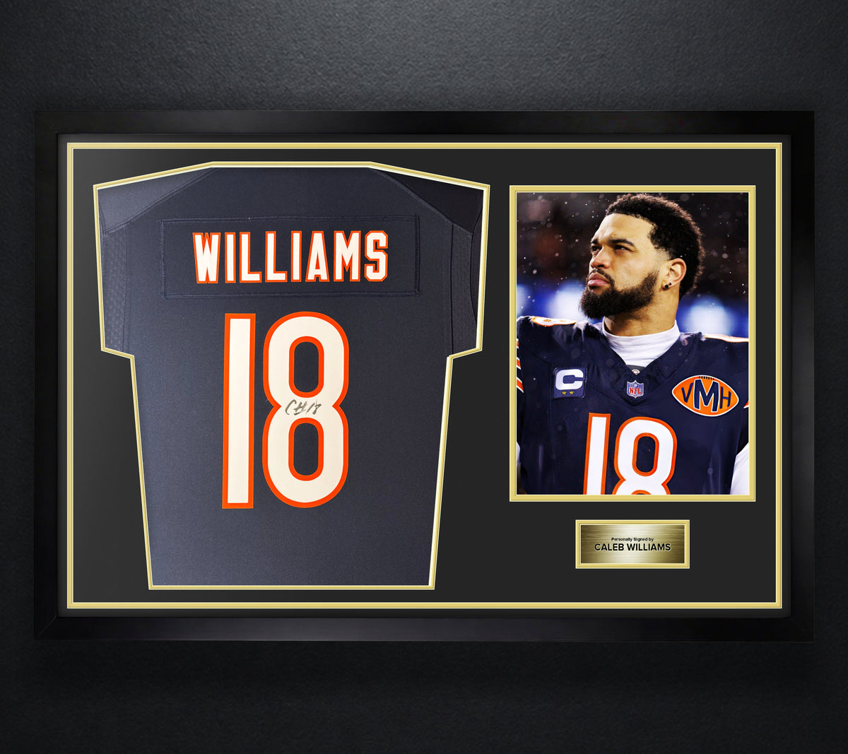 Caleb Williams Signed Chicago Bears Nike Jersey Framed JSA COA - Photo of frame